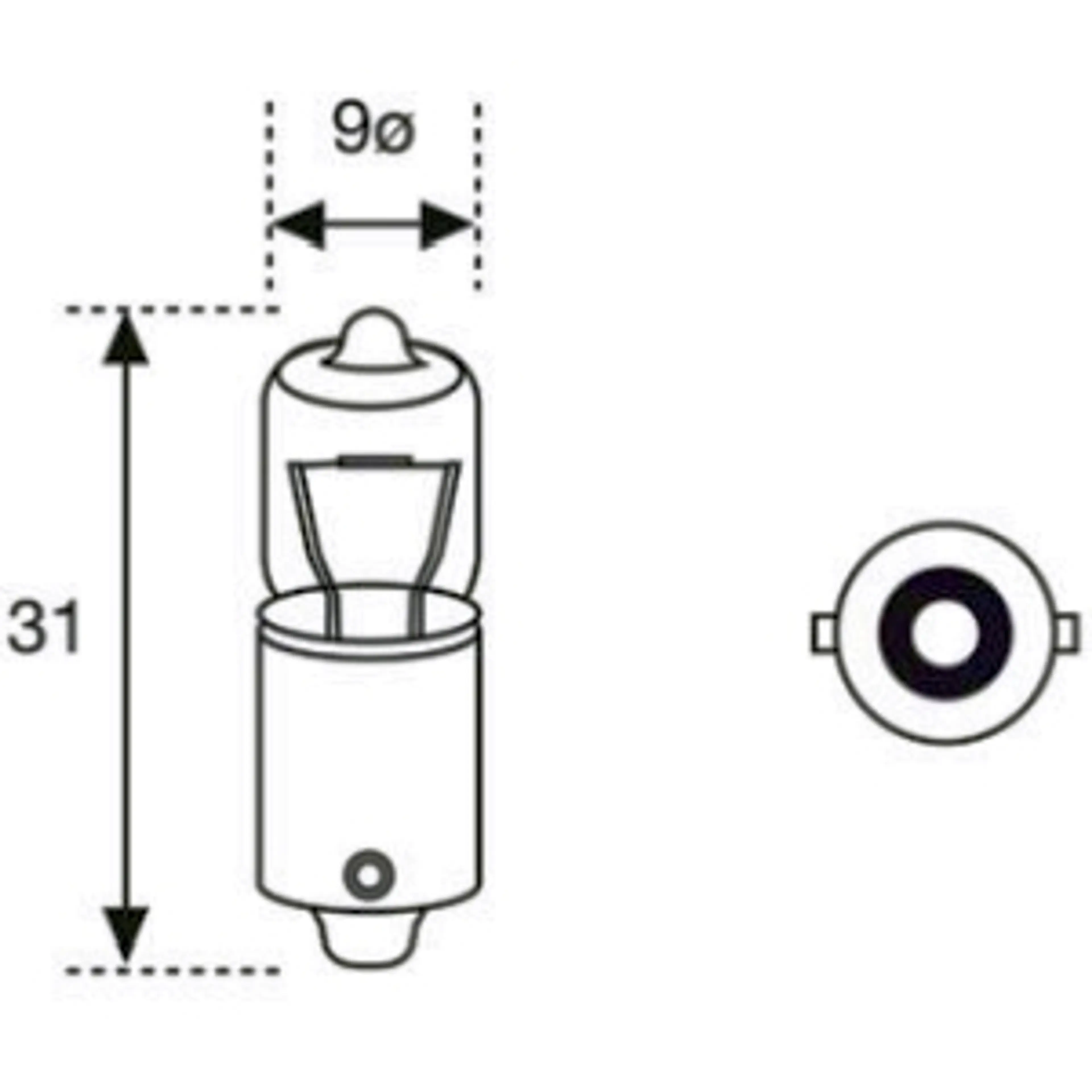 LAMP.TUBULAR HALOG.12V 5W BA9S