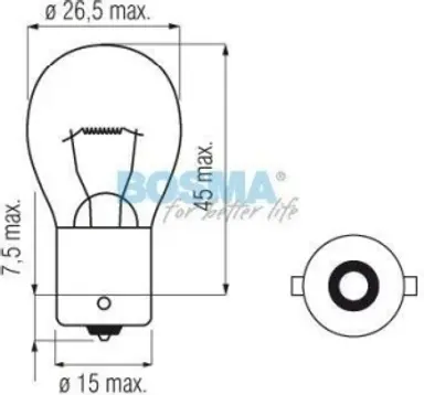 BA15S (25X47) - 12V 21W P21W