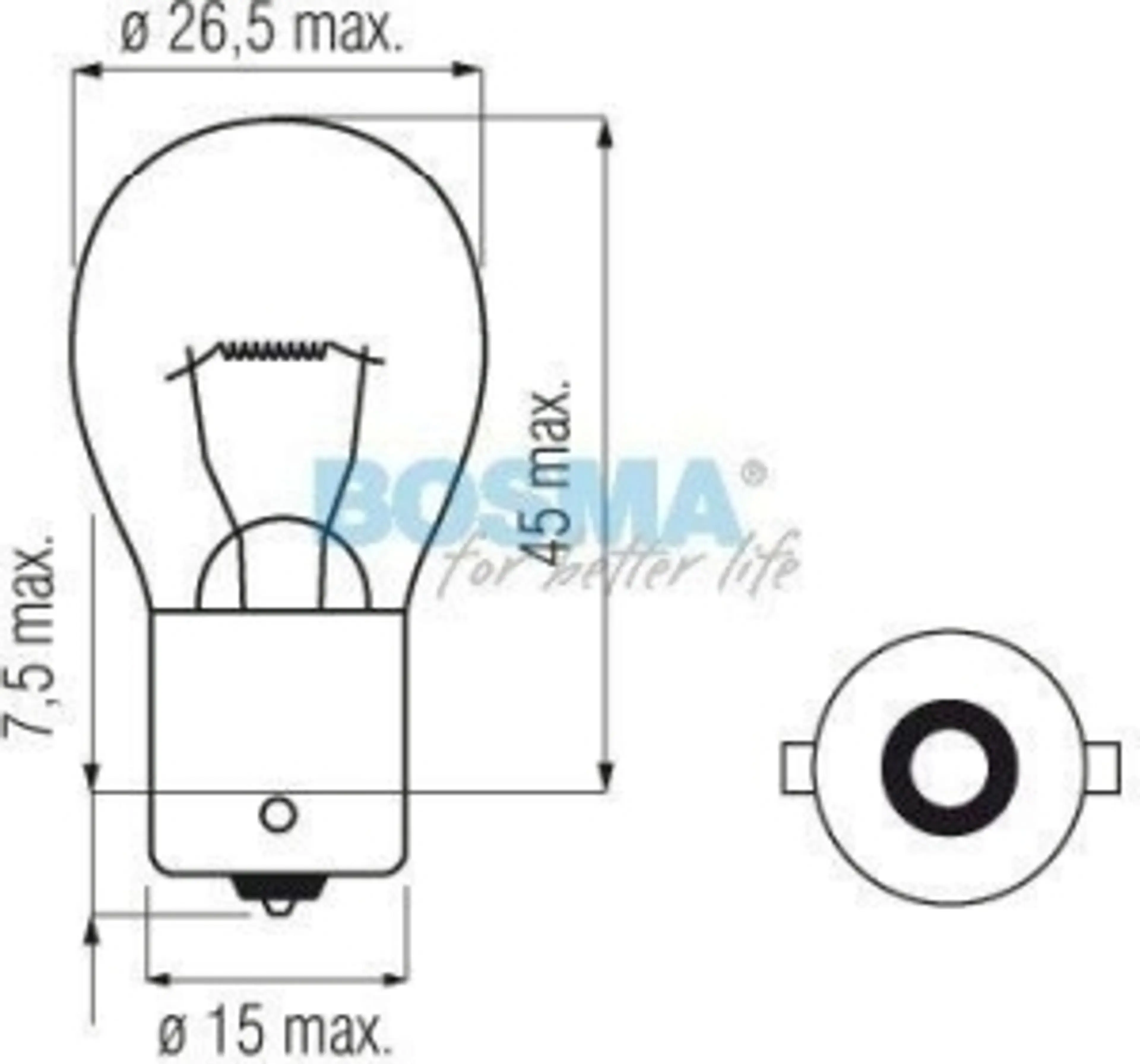 BA15S (25X47) - 12V 21W P21W