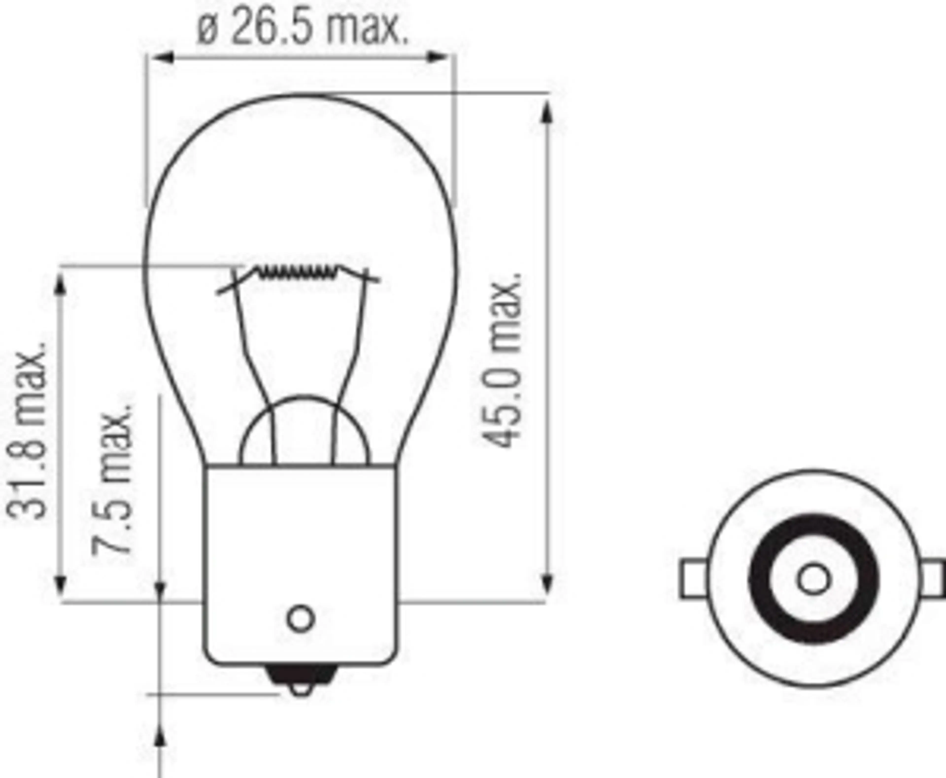 BA15S (25X47) - 12V 21W AZUL