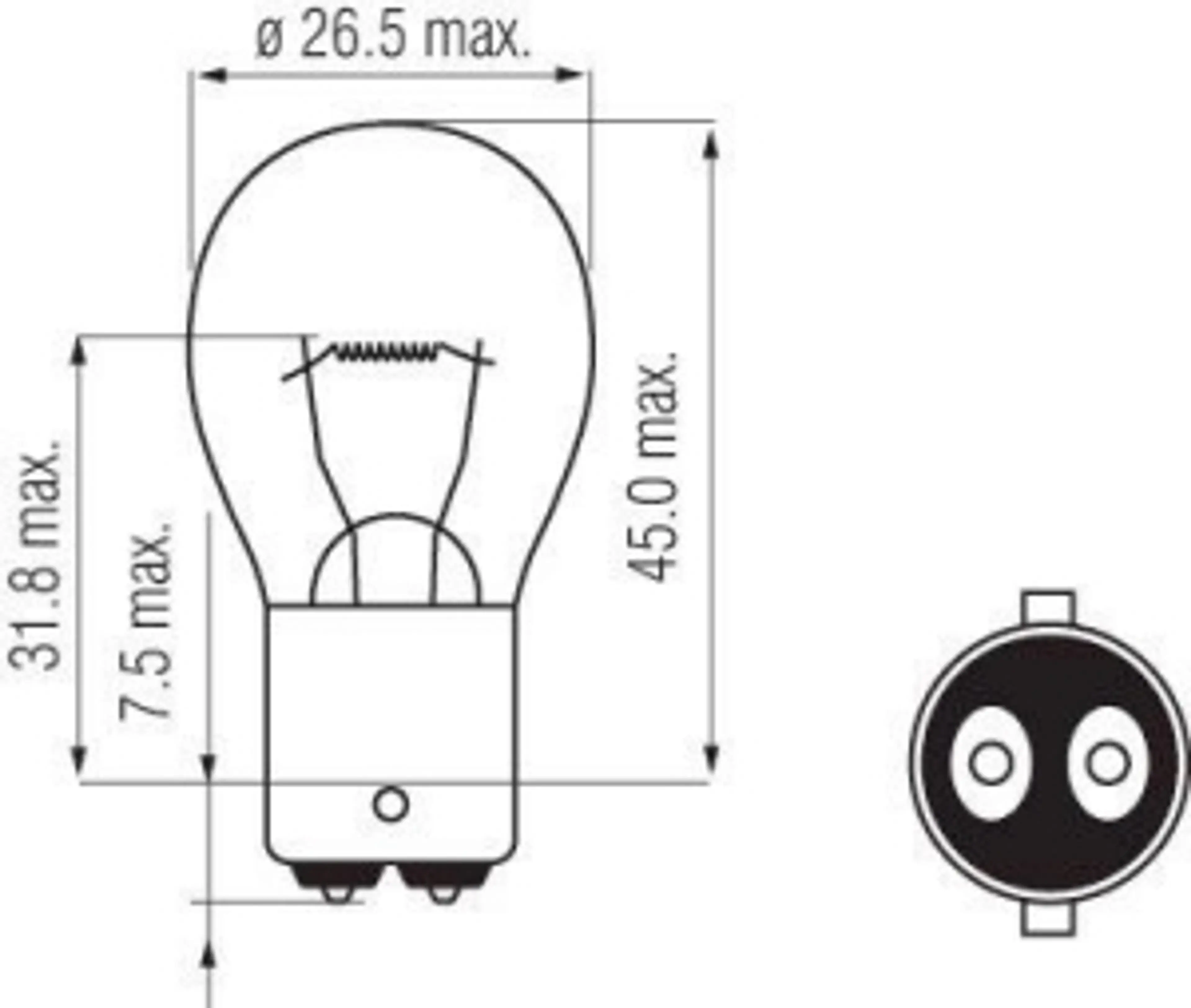 BA15D (25X47) - 12V 21W