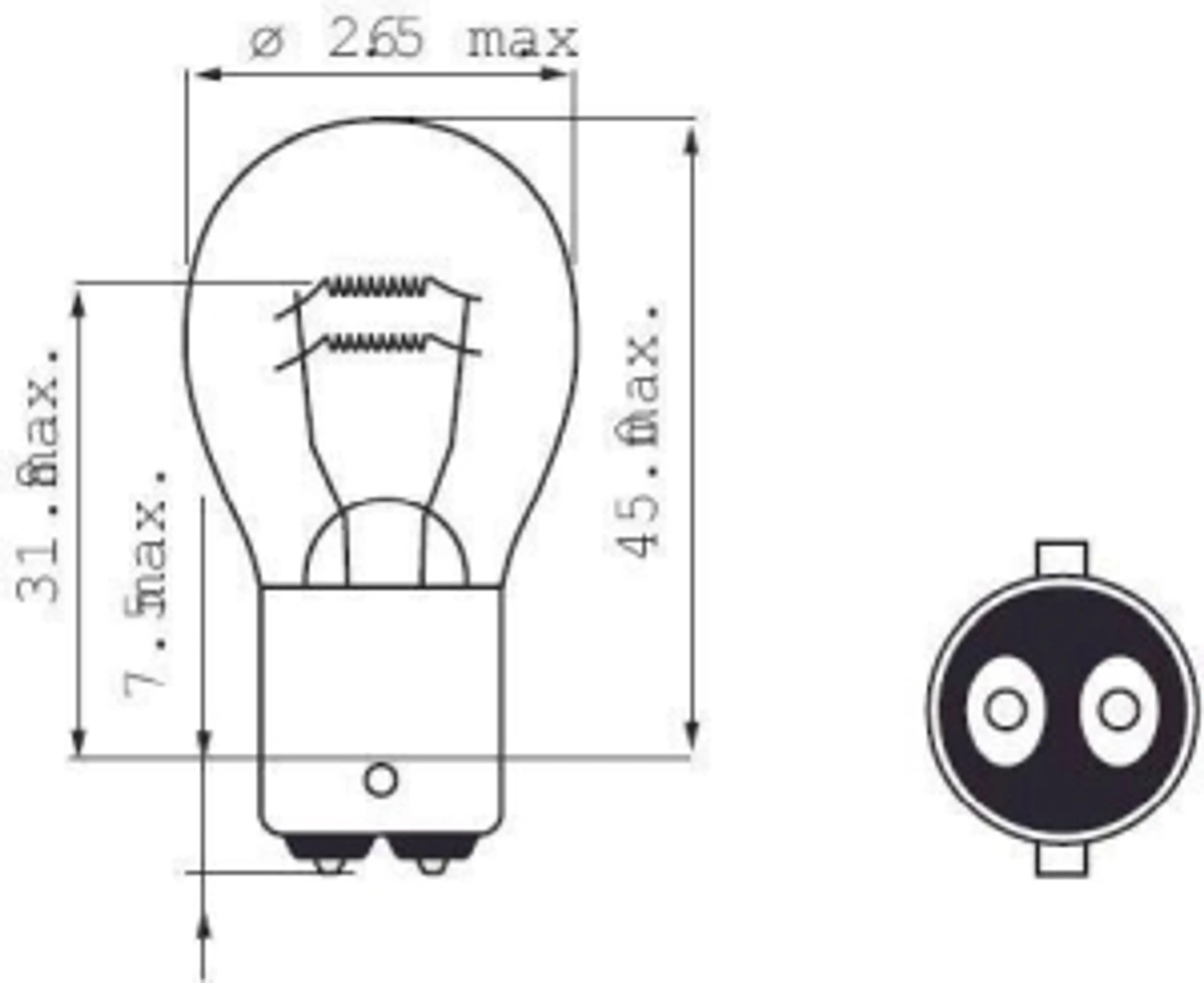 BAY15D - 12V 21/5W P21/5W