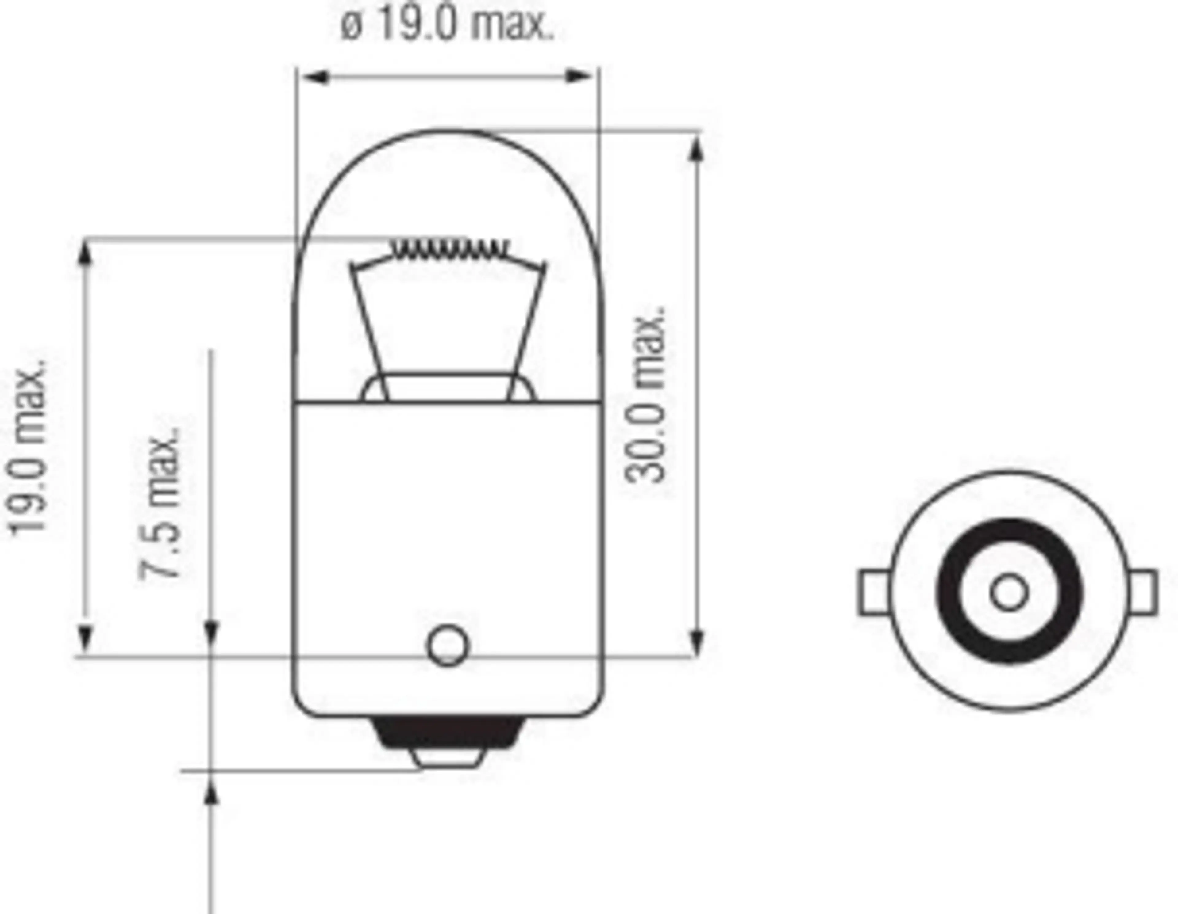 BA15S (18X37) - 12V 10W R10W