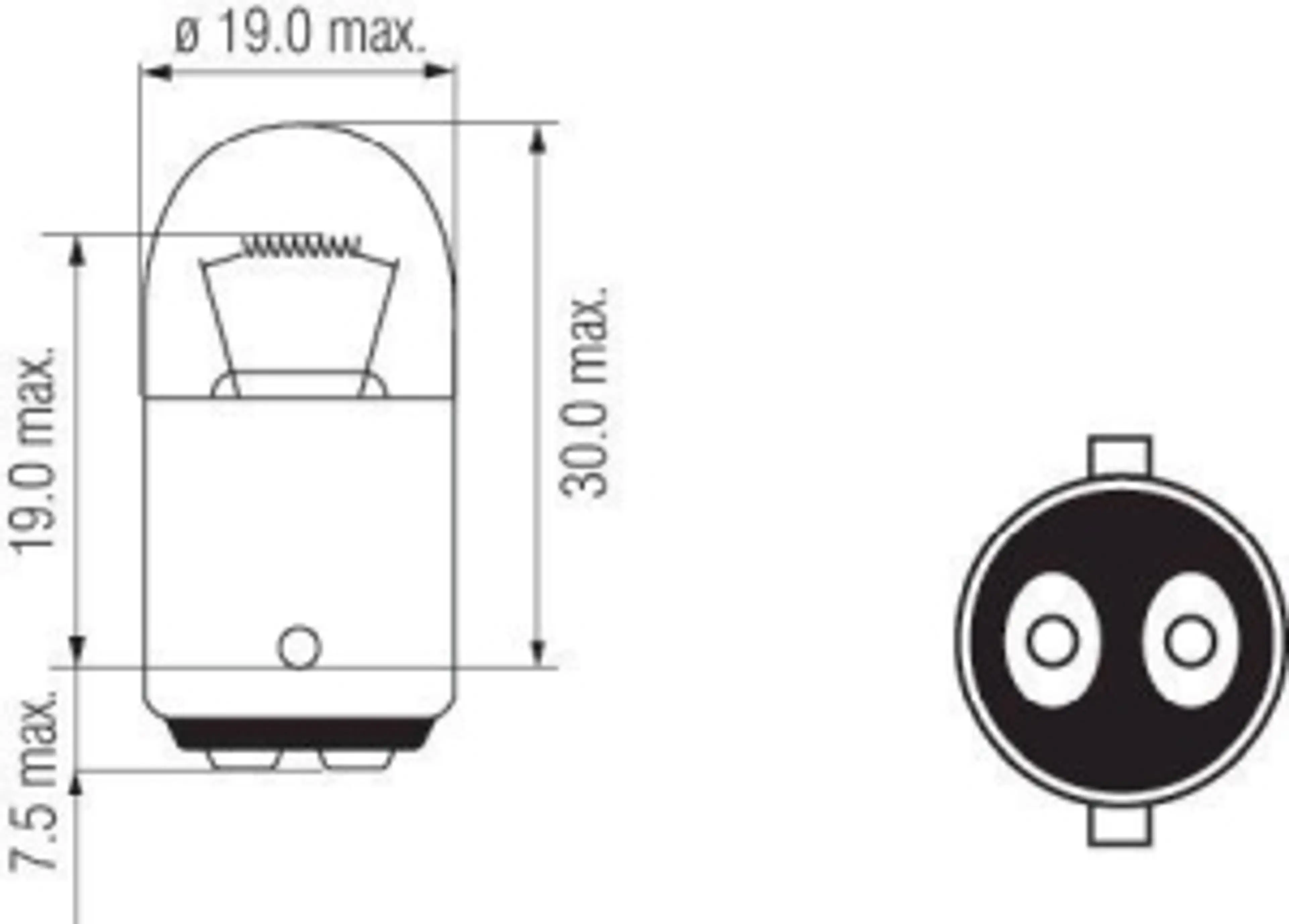 BA15D (18X37) - 12V 15W
