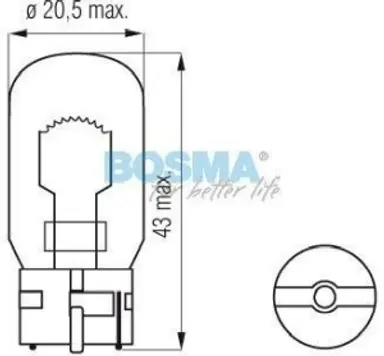 T20D - 12V 21W WY21W AMBAR