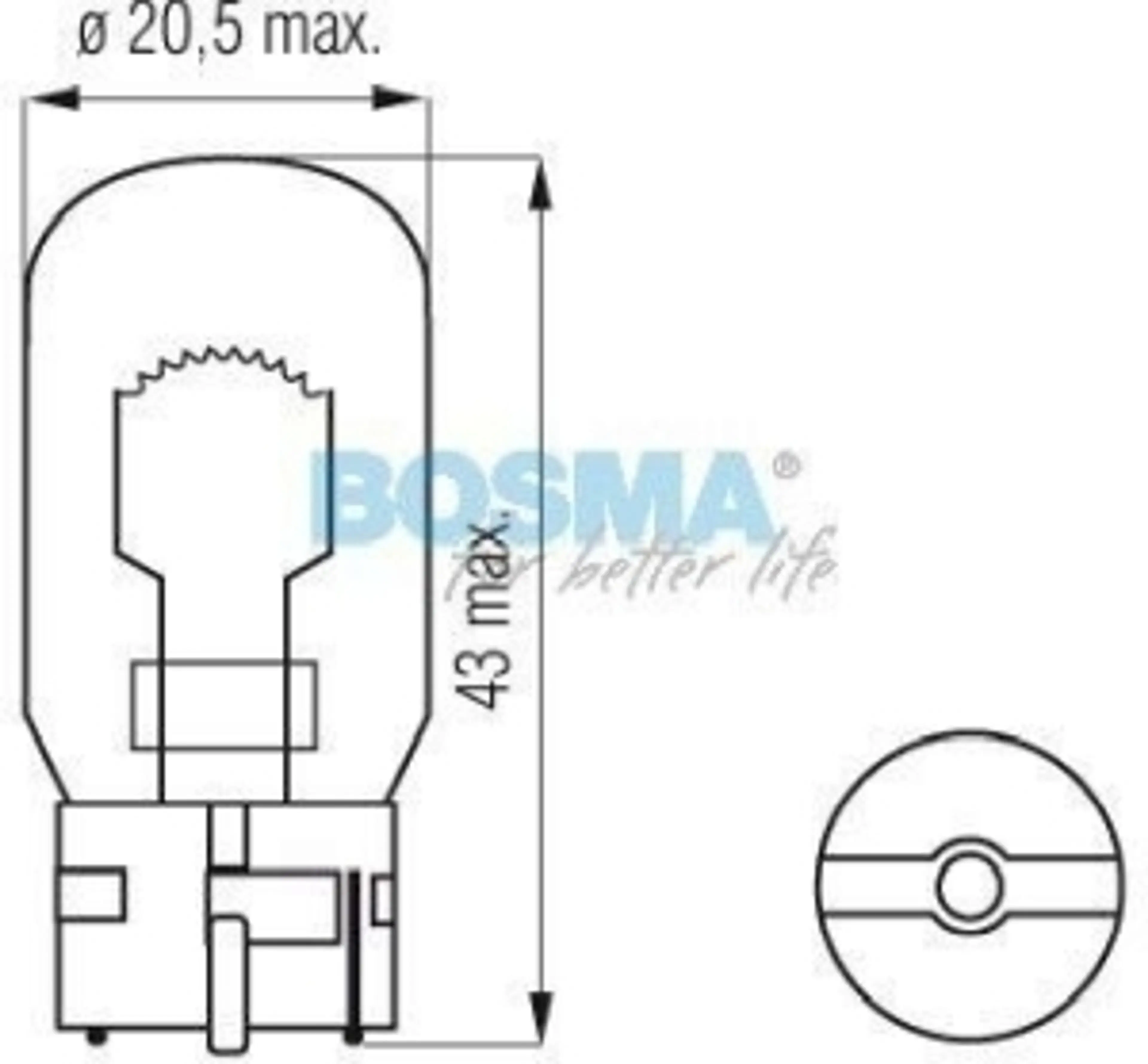 T20D - 12V 21W WY21W AMBAR