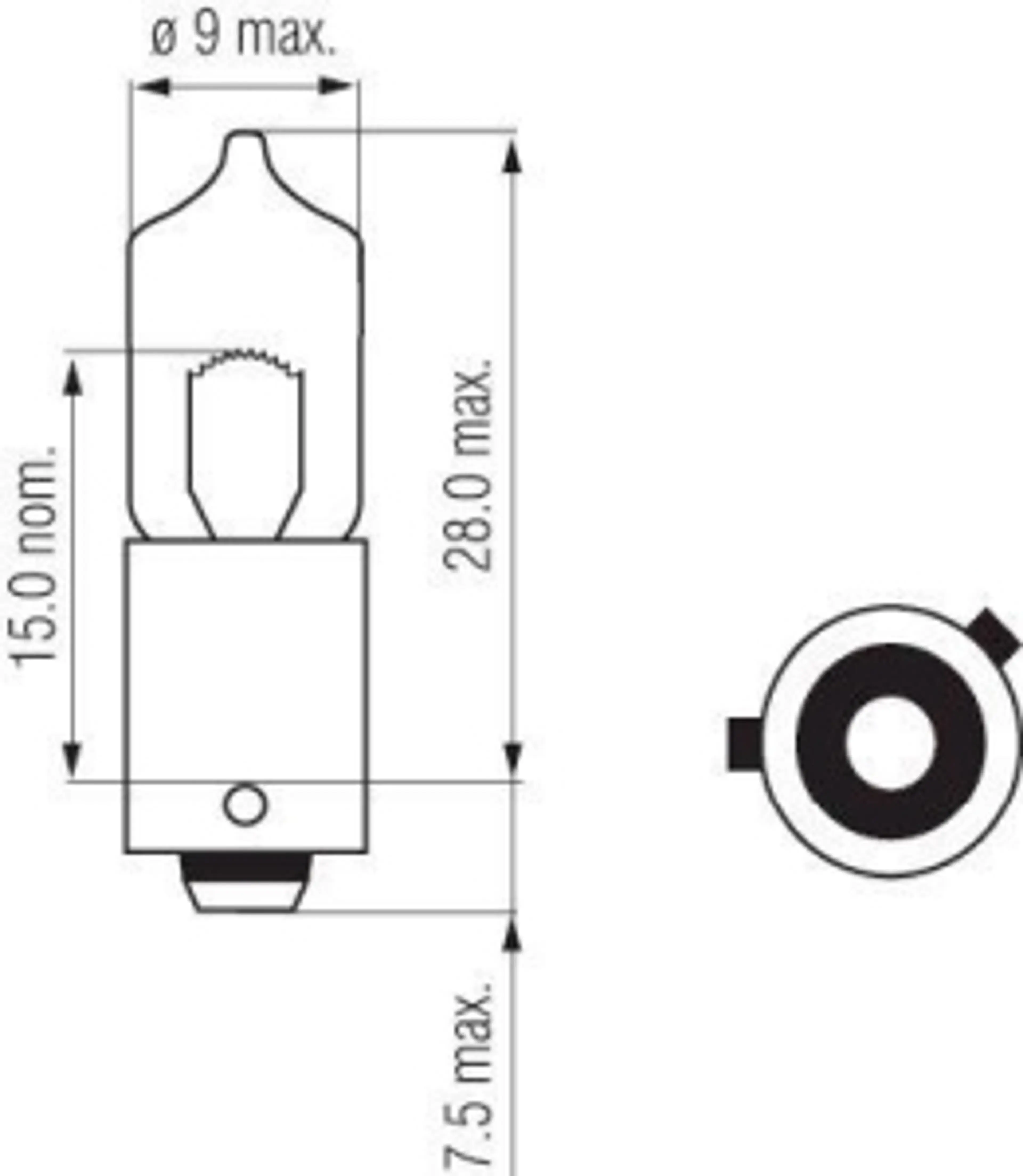 BAX9S - 12V 6W H6W