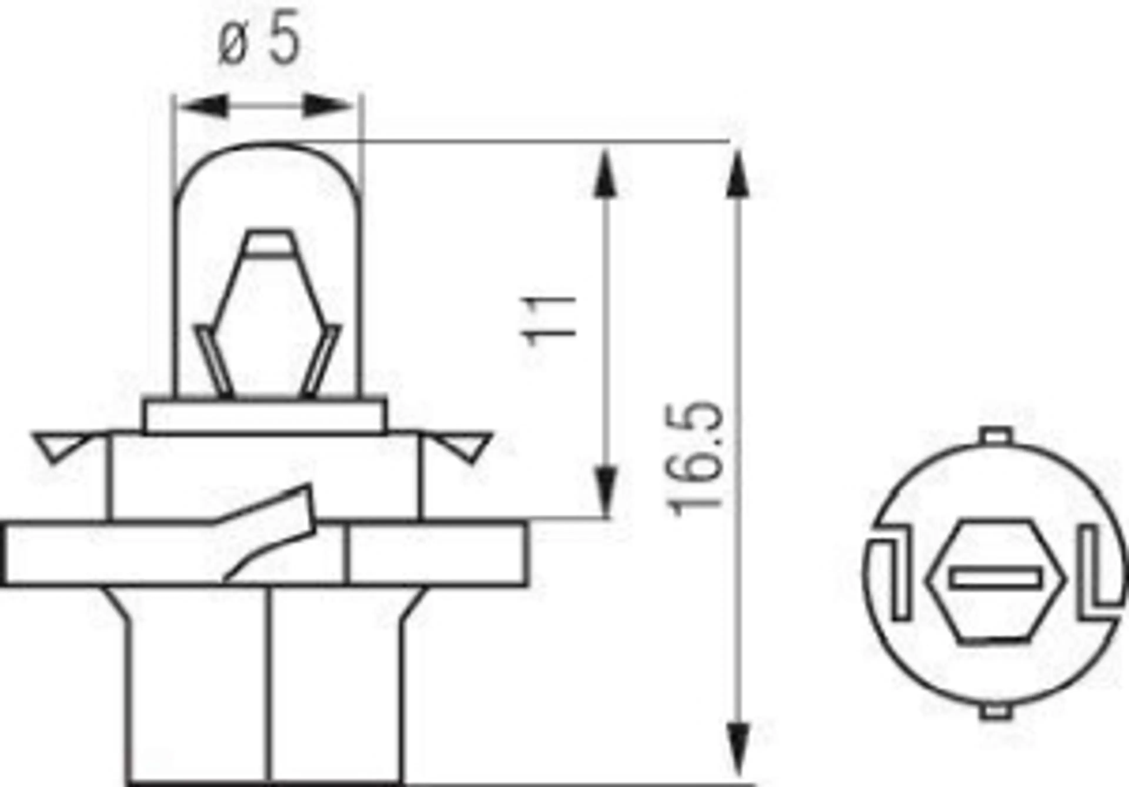 BX8,4D - 12V 1,12W