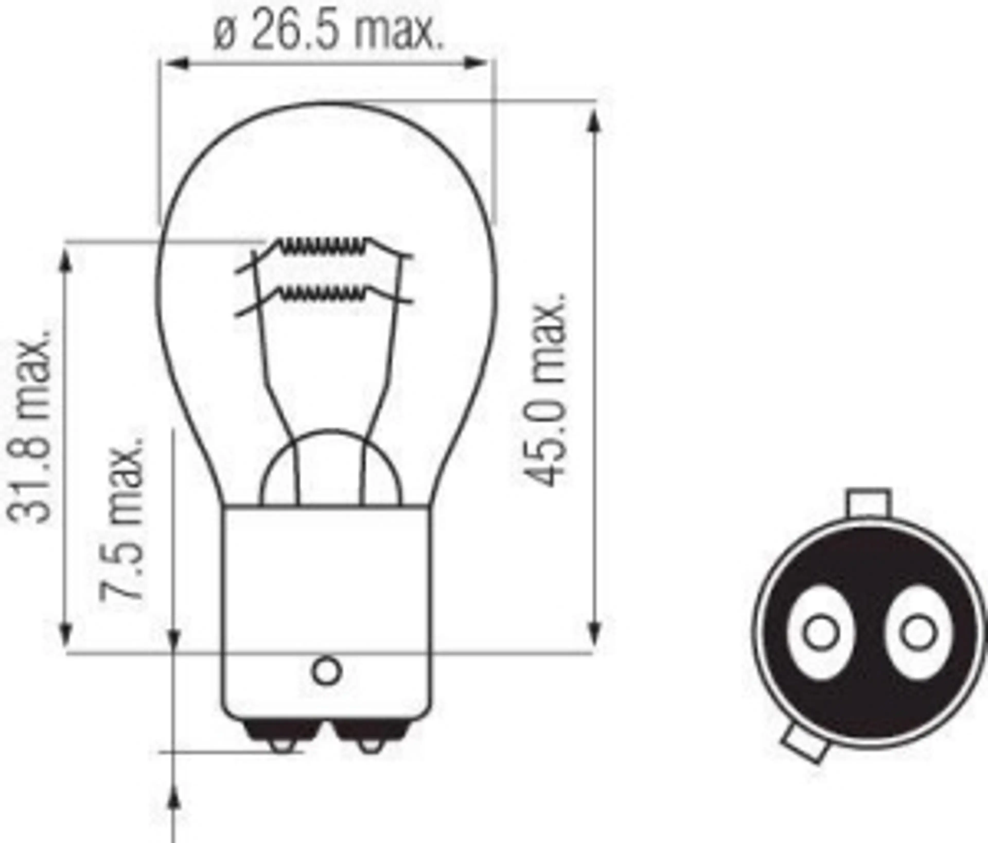 BAZ15D - 12V 21/4W P21/4W