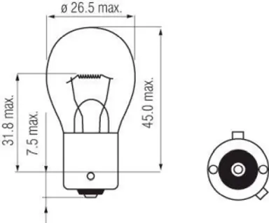 BAU15S - 12V 21W PY21W AMBAR