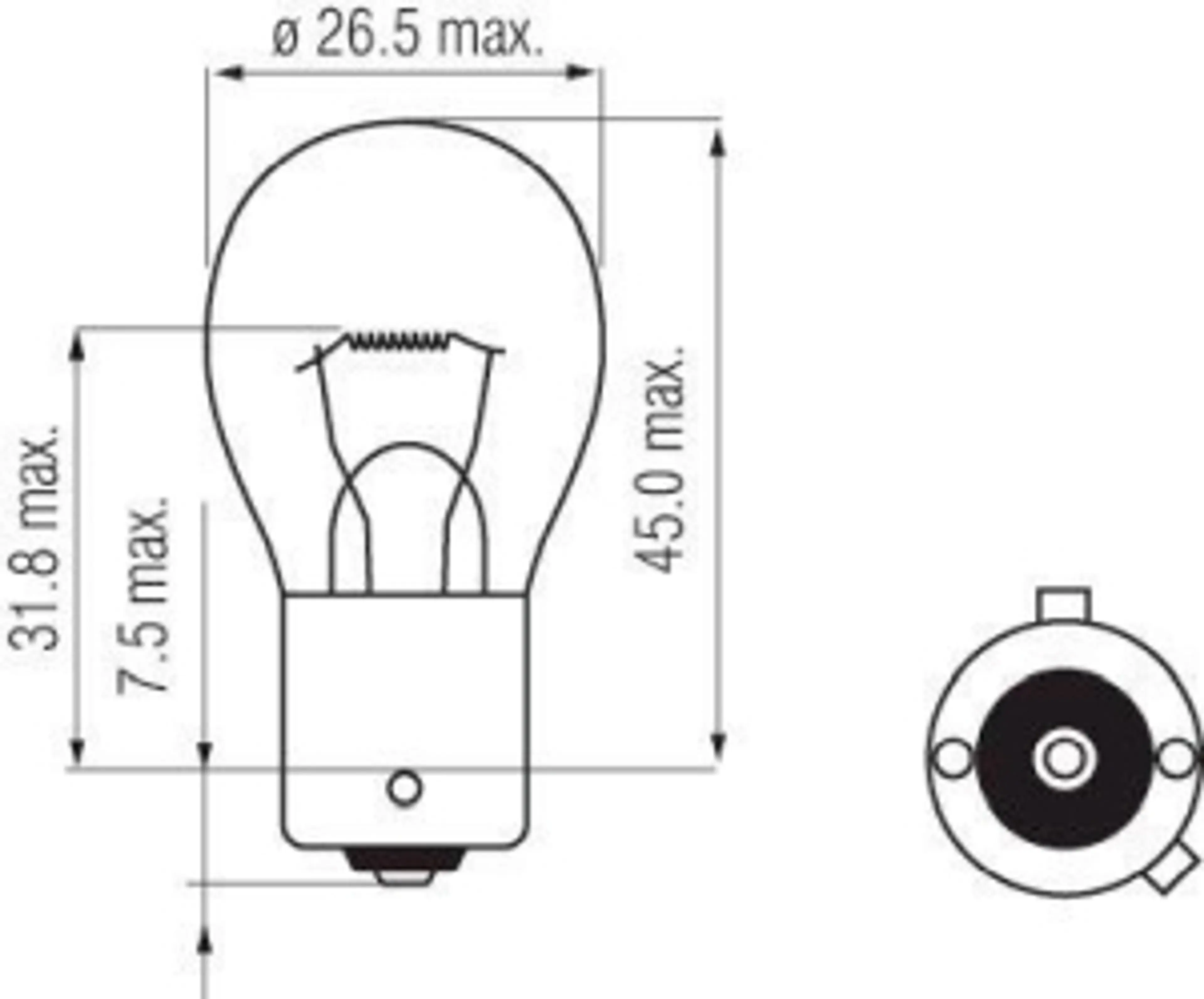 BAU15S - 12V 21W PY21W AMBAR