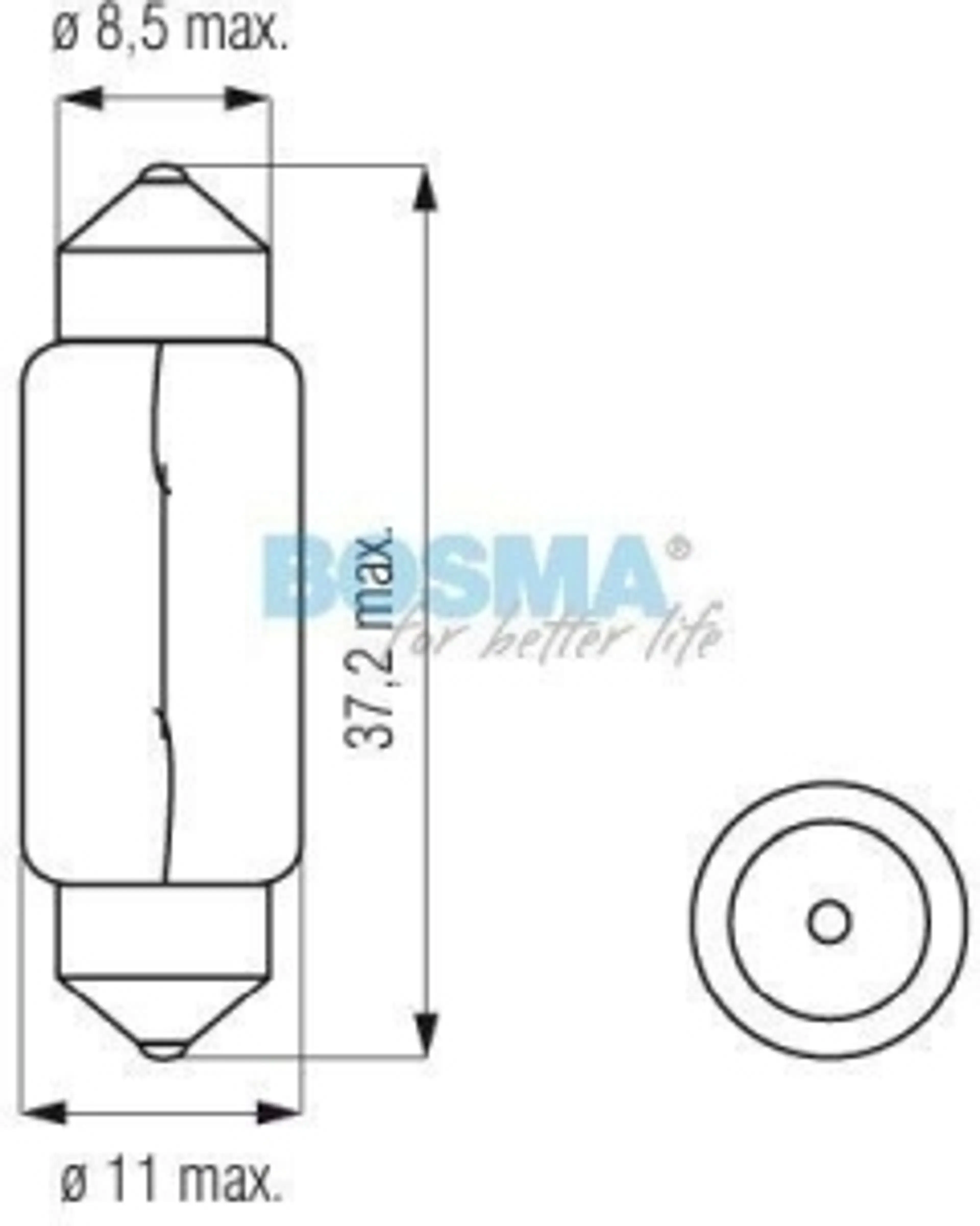 12V 2XSMD 5050 LED SV8,5 WHITE 13X3