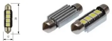 12V 4XSMD 5050 LED SV8,5 WHITE 15X3