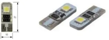 12V 2XSMD 5050 LED T10 WHITE DOUBLE