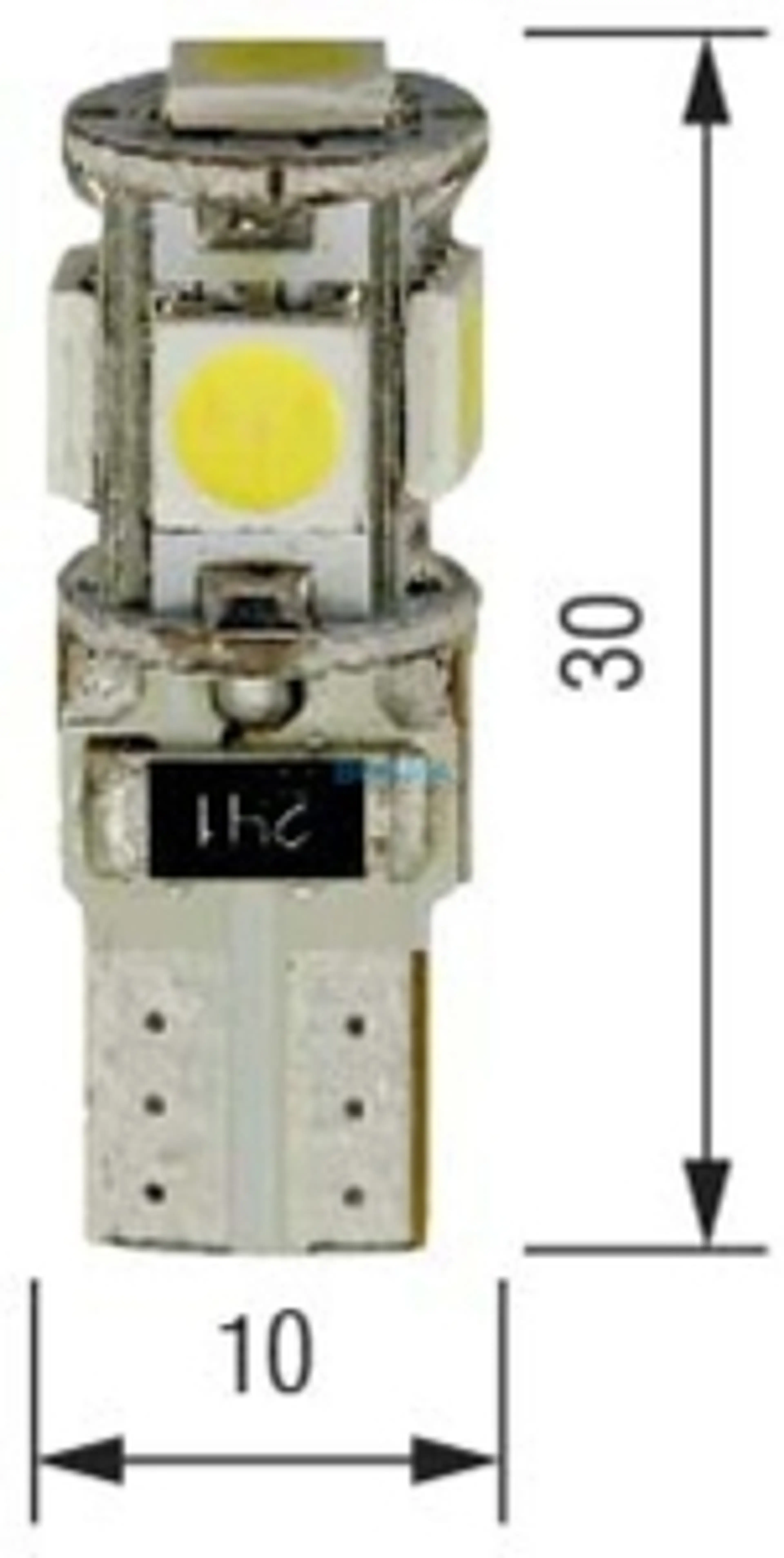 12V 5XSMD 5050 LED T10 WHITE DOUBLE