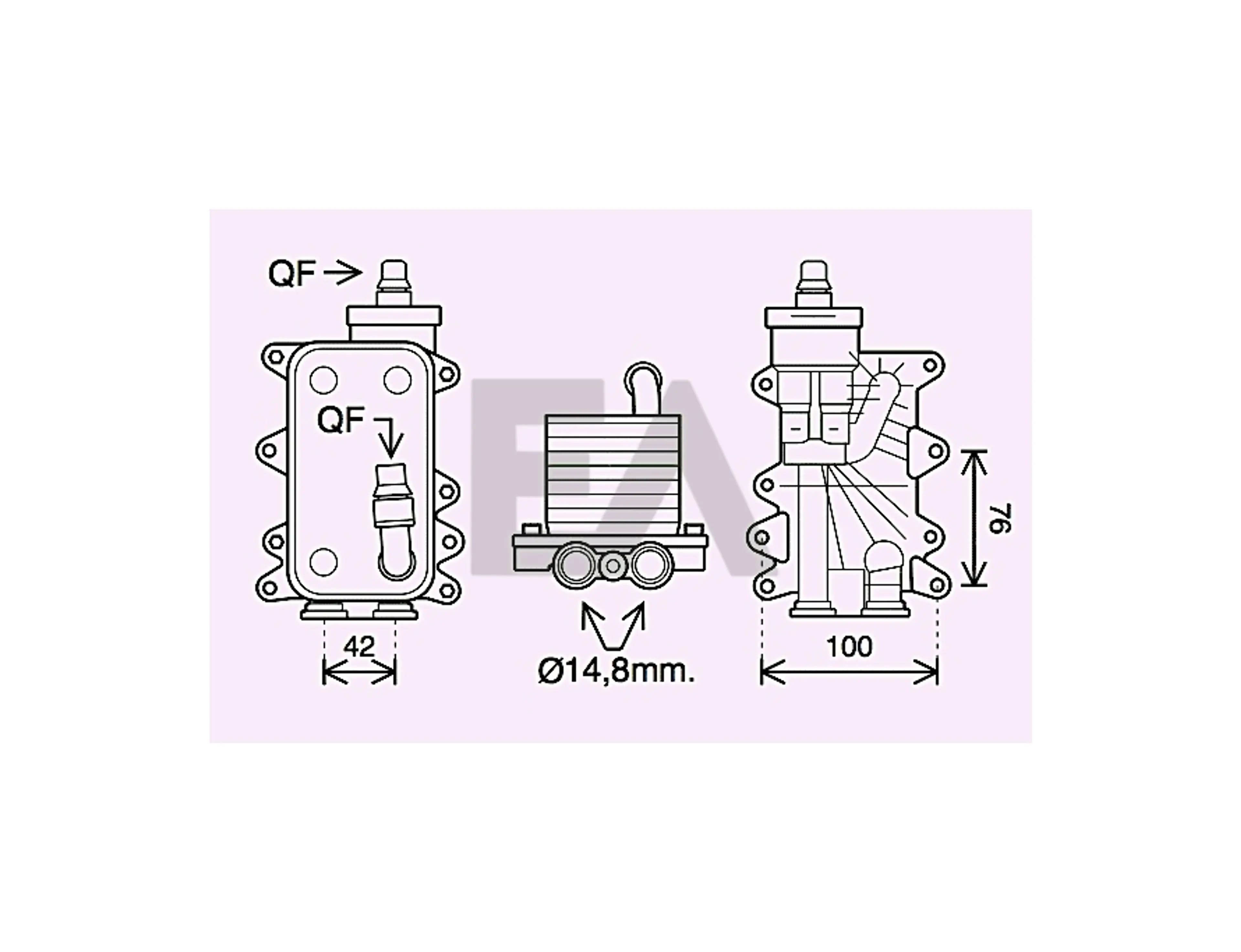RADIADOR DE ACEITE PARA APLICACIÓN 