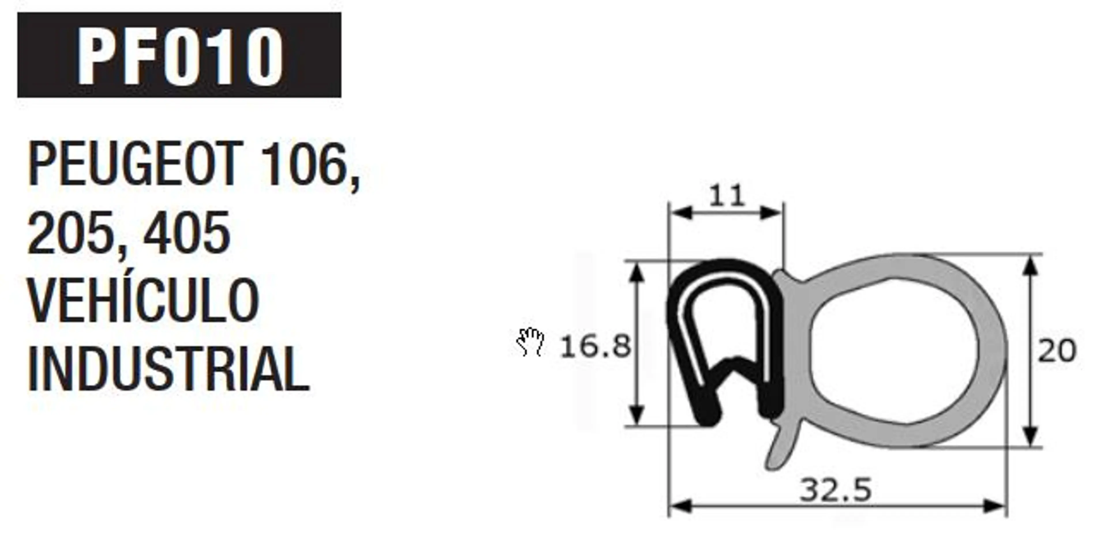 GOMA CONTORNO PUERTA 30*20 MM