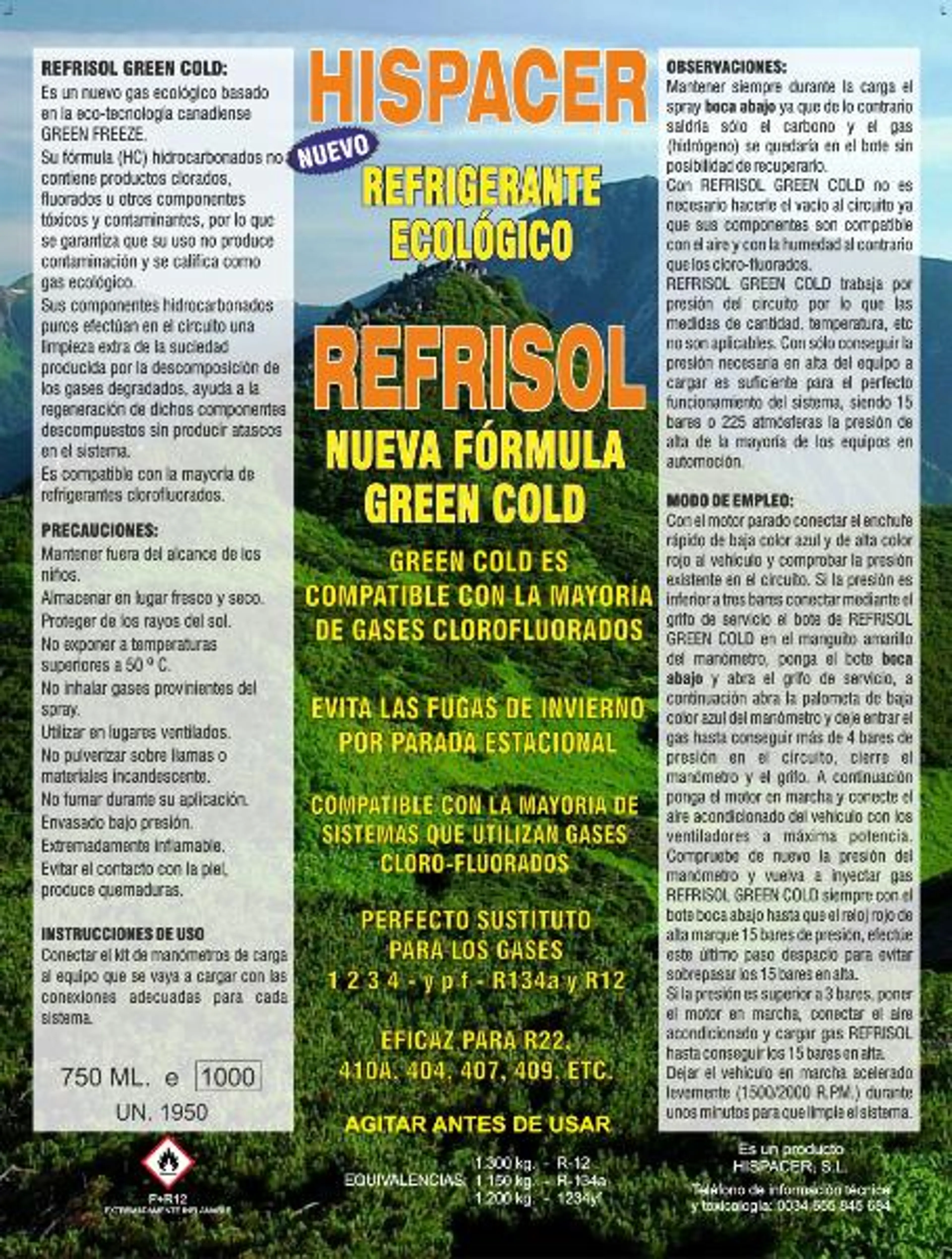 REFRISOL GAS NORMAL 750ML