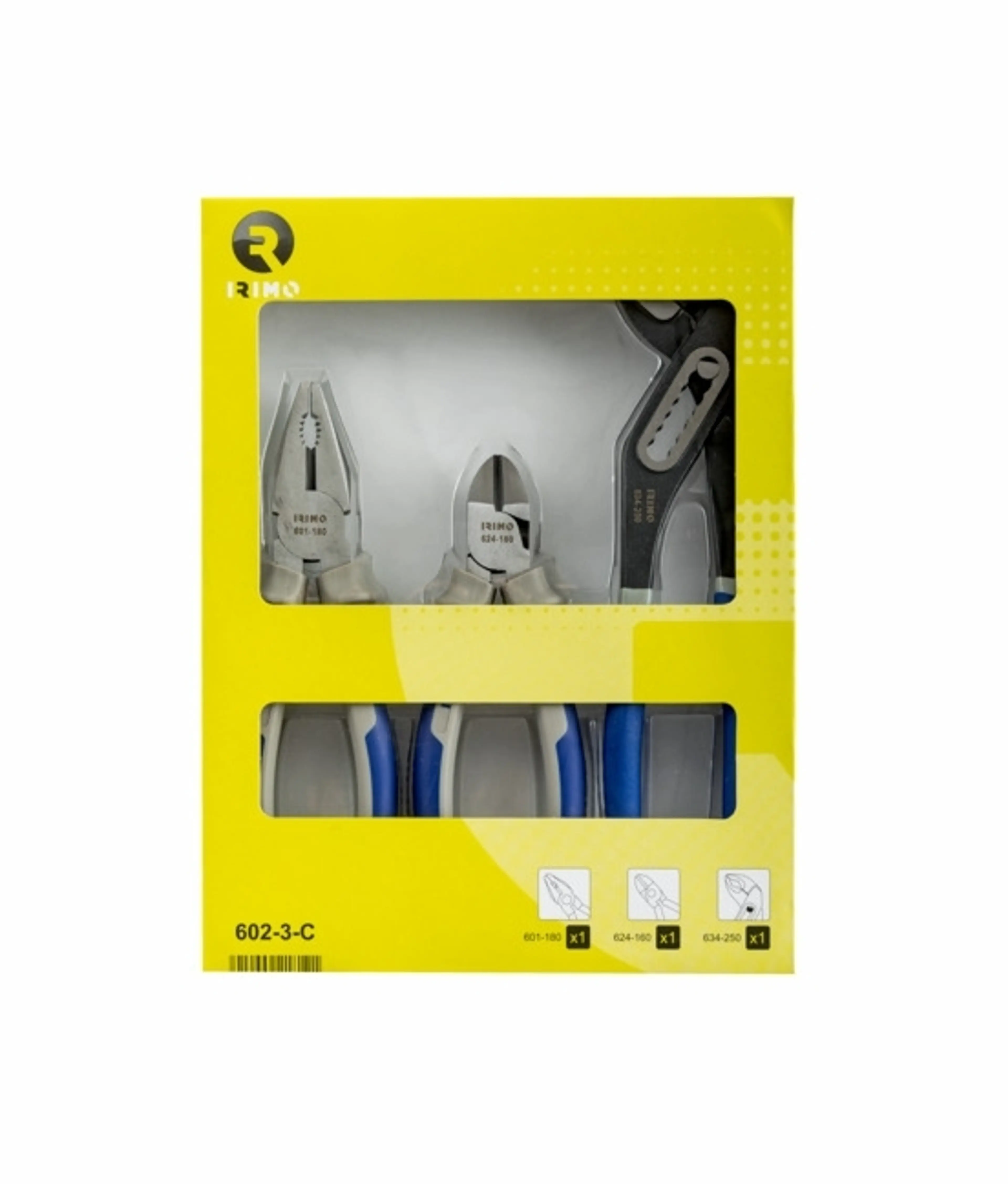 JUEGO 3 ALICATES (UNIVERSAL 180MM, 