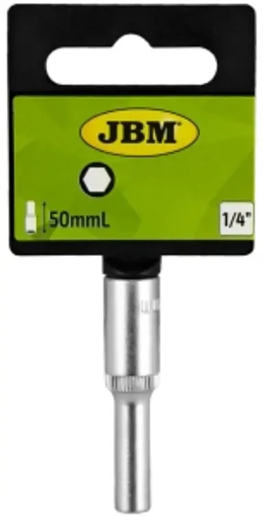 VASO HEX. 1/4" 50MM. LARGO, 8MM.