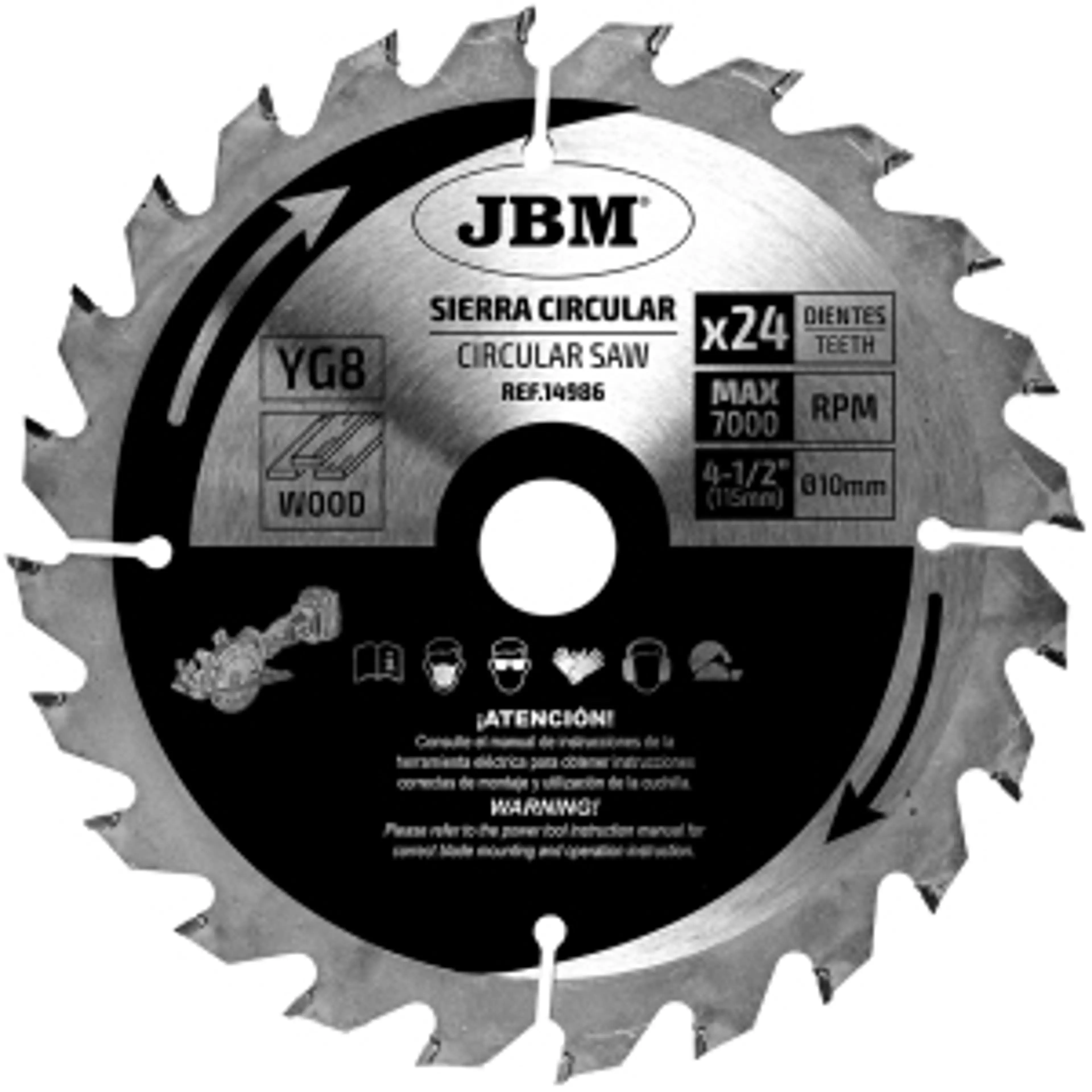 HOJA DE SIERRA CIRCULAR 24T 115MM..