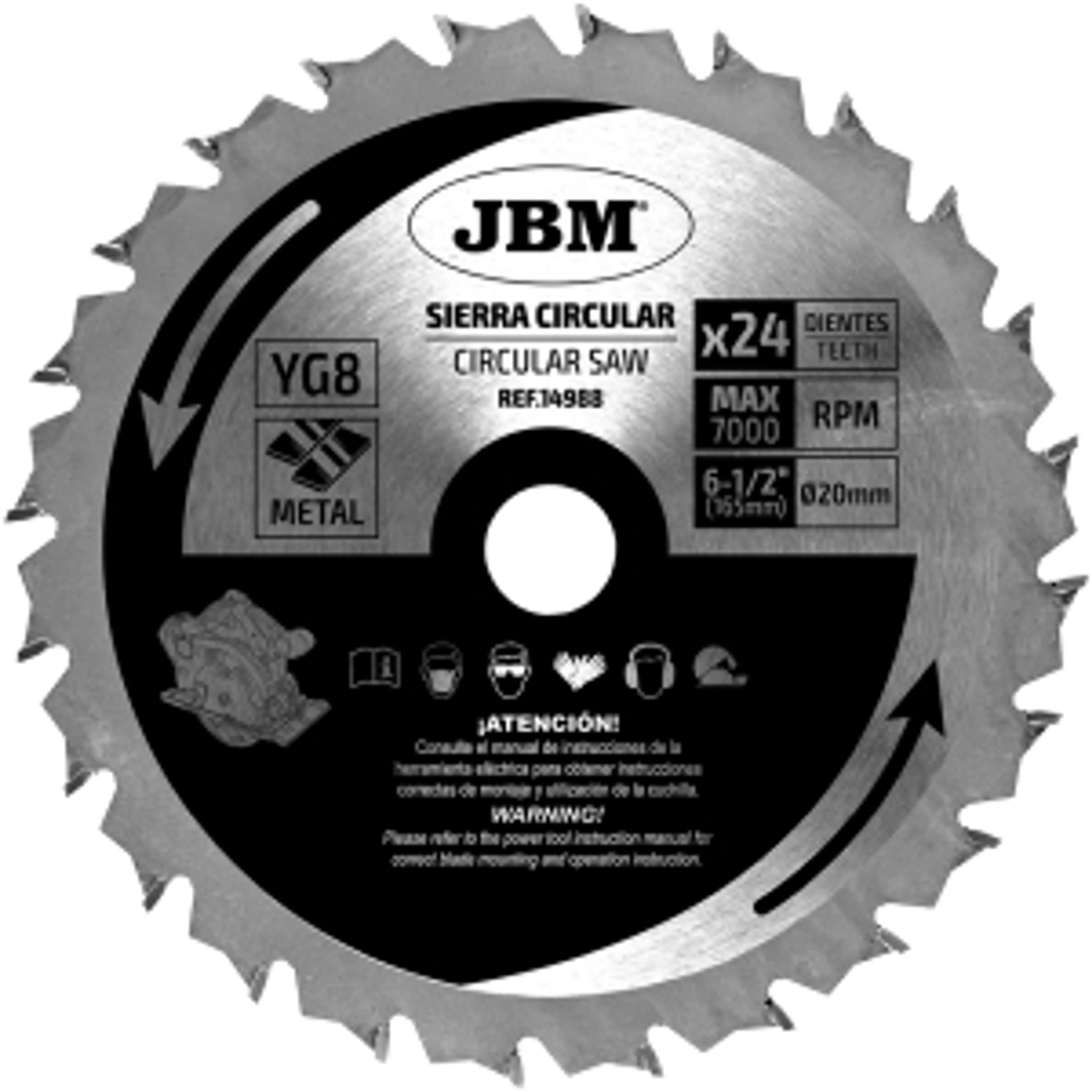 HOJA DE SIERRA CIRCULAR 24T 165MM..