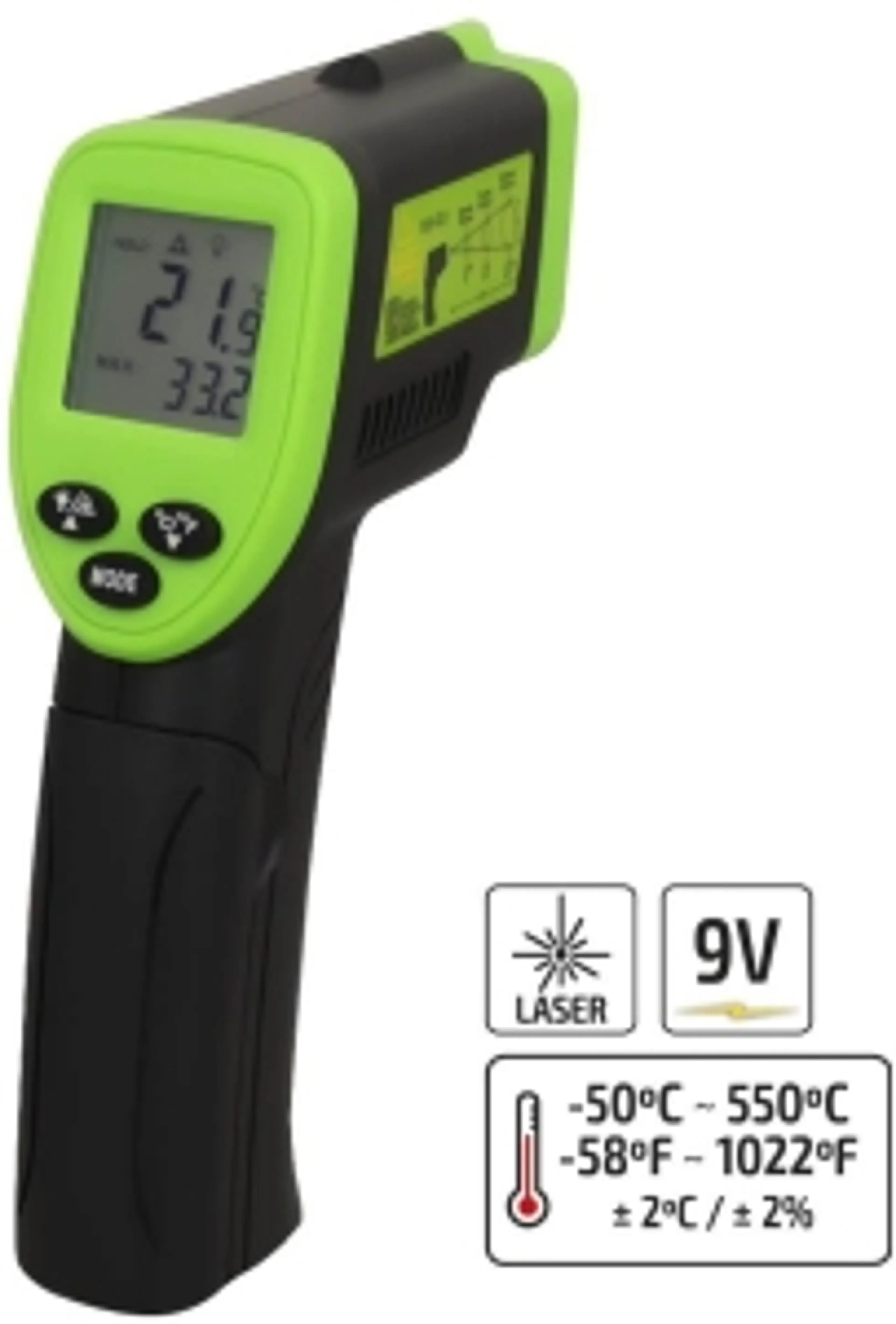 TERMÓMETRO LÁSER -50° A 550°C