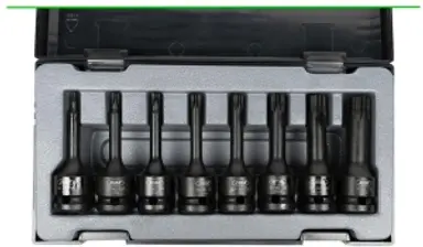SET DE 9 PUNTAS DE IMPACTO TORX DE.
