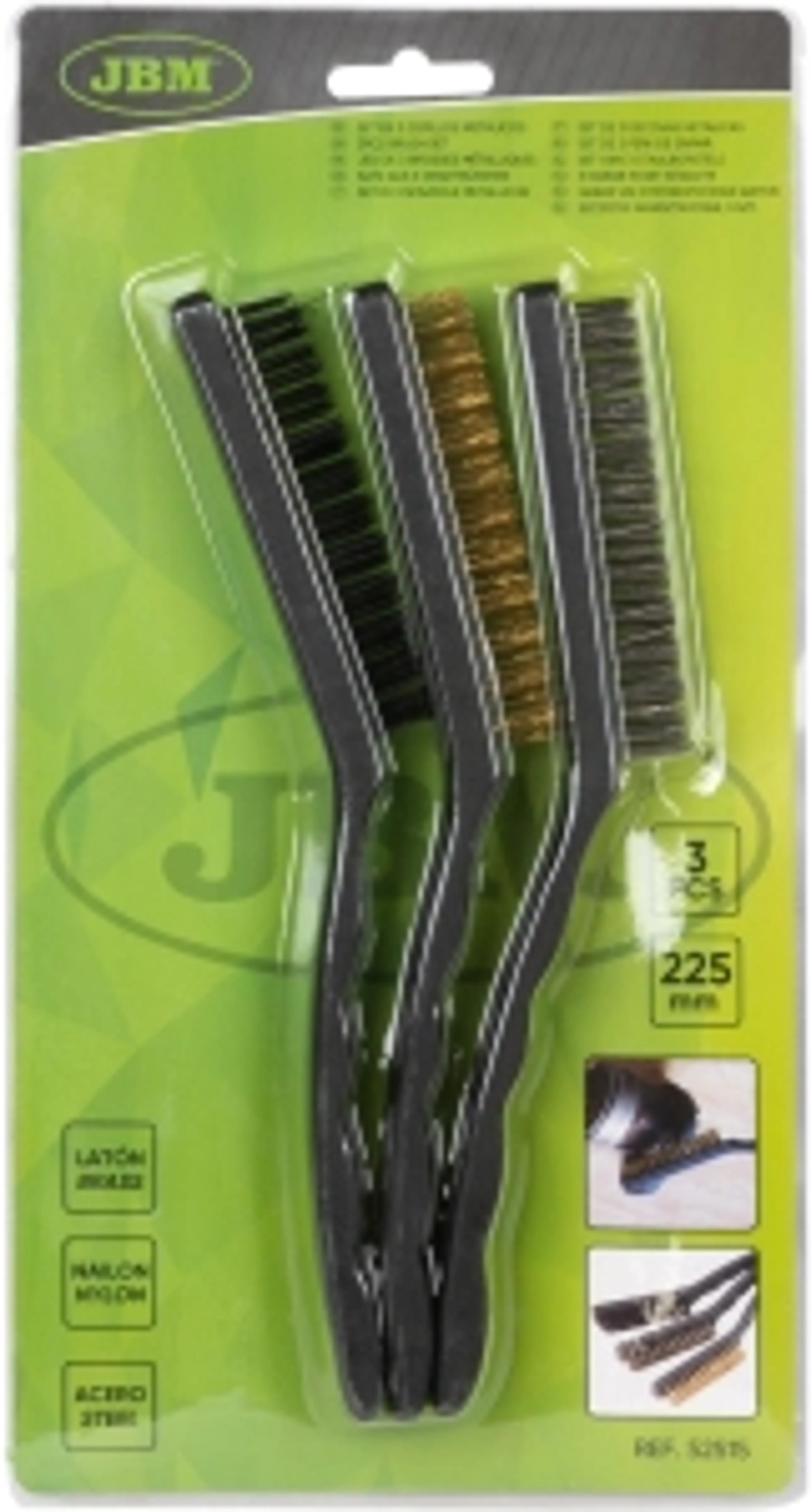 SET DE 3 CEPILLOS METÁLICOS