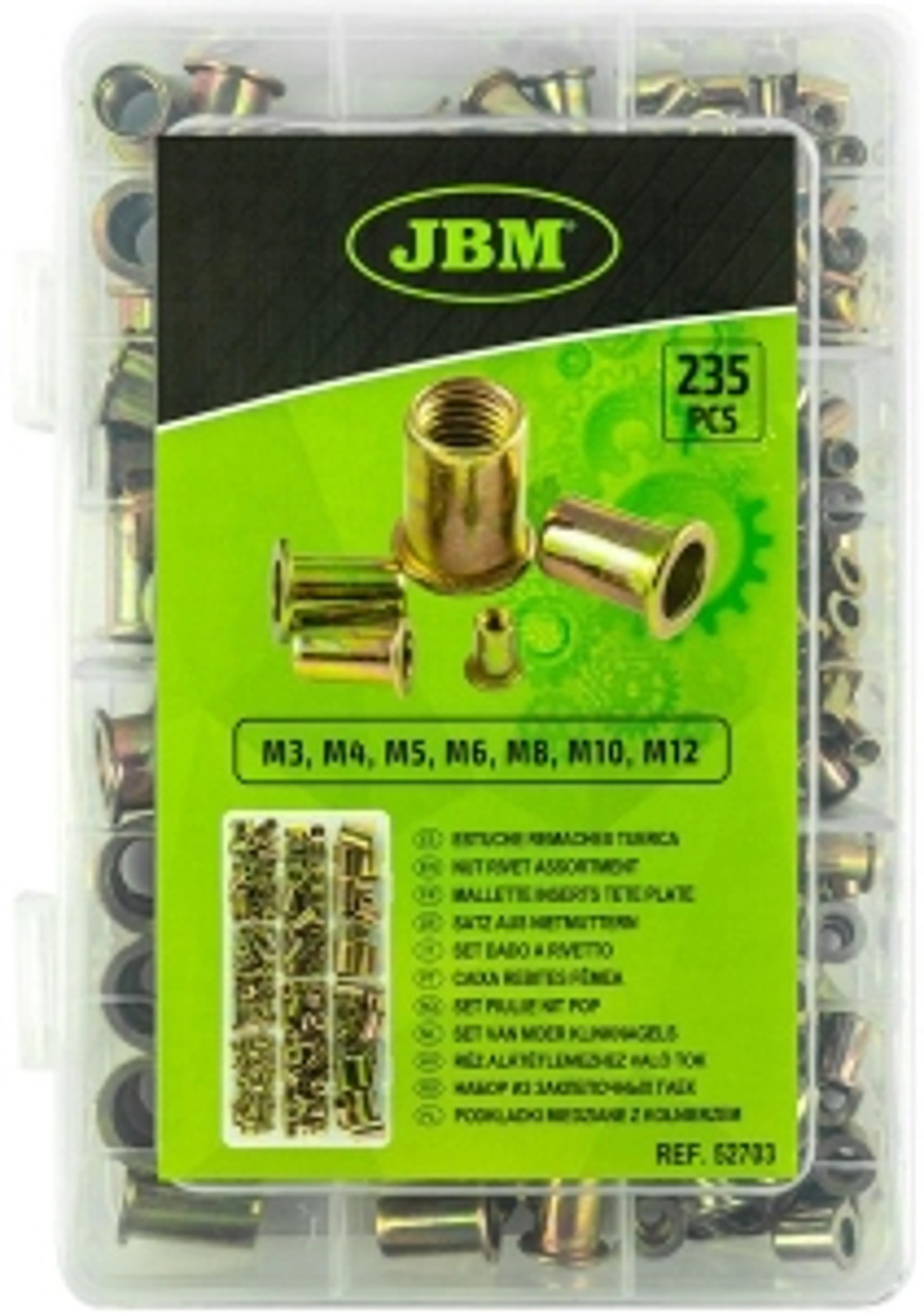 ESTUCHE DE REMACHES TUERCA 235PCS