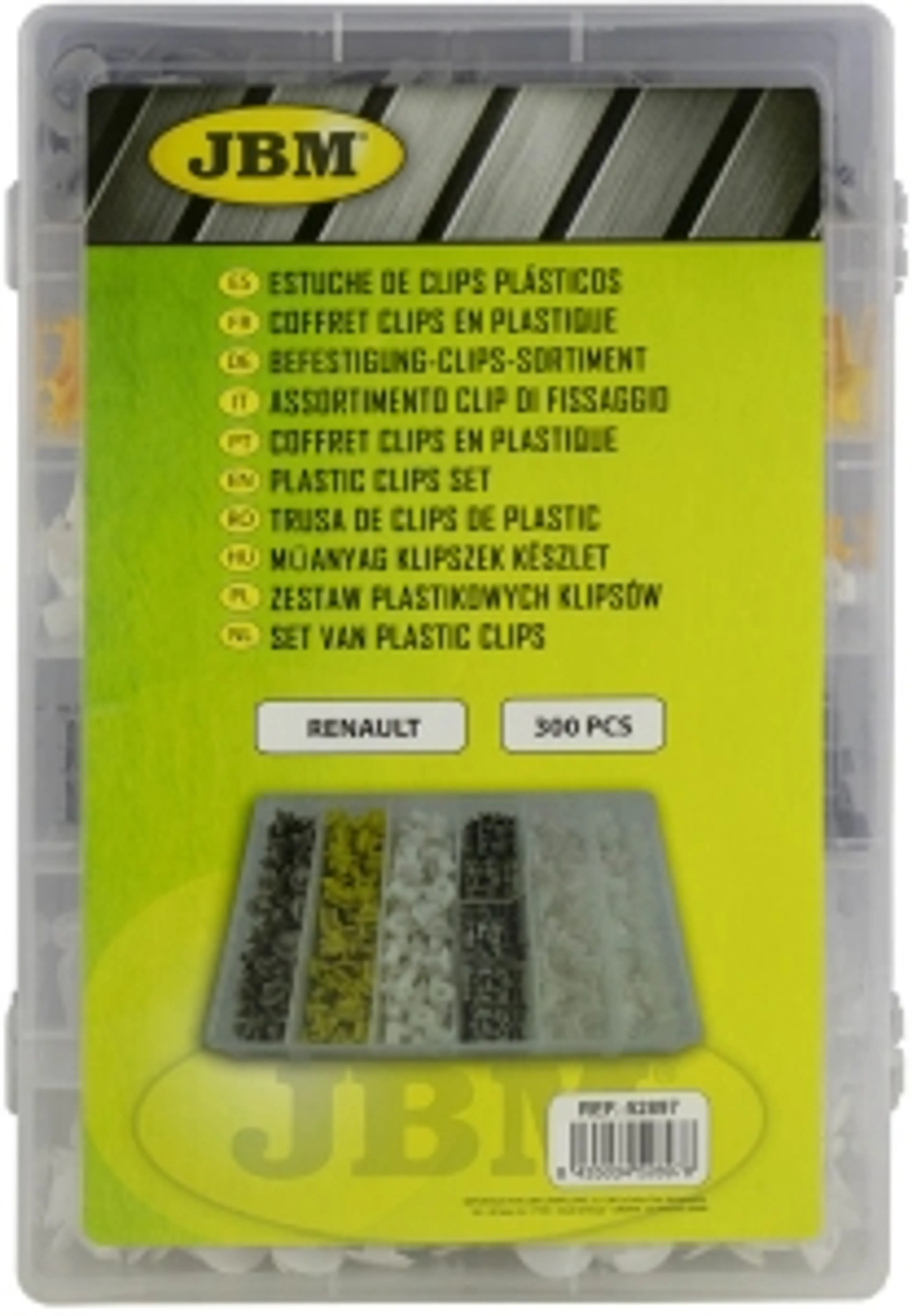 ESTUCHE DE CLIPS PLÁSTICOS RENAULT.