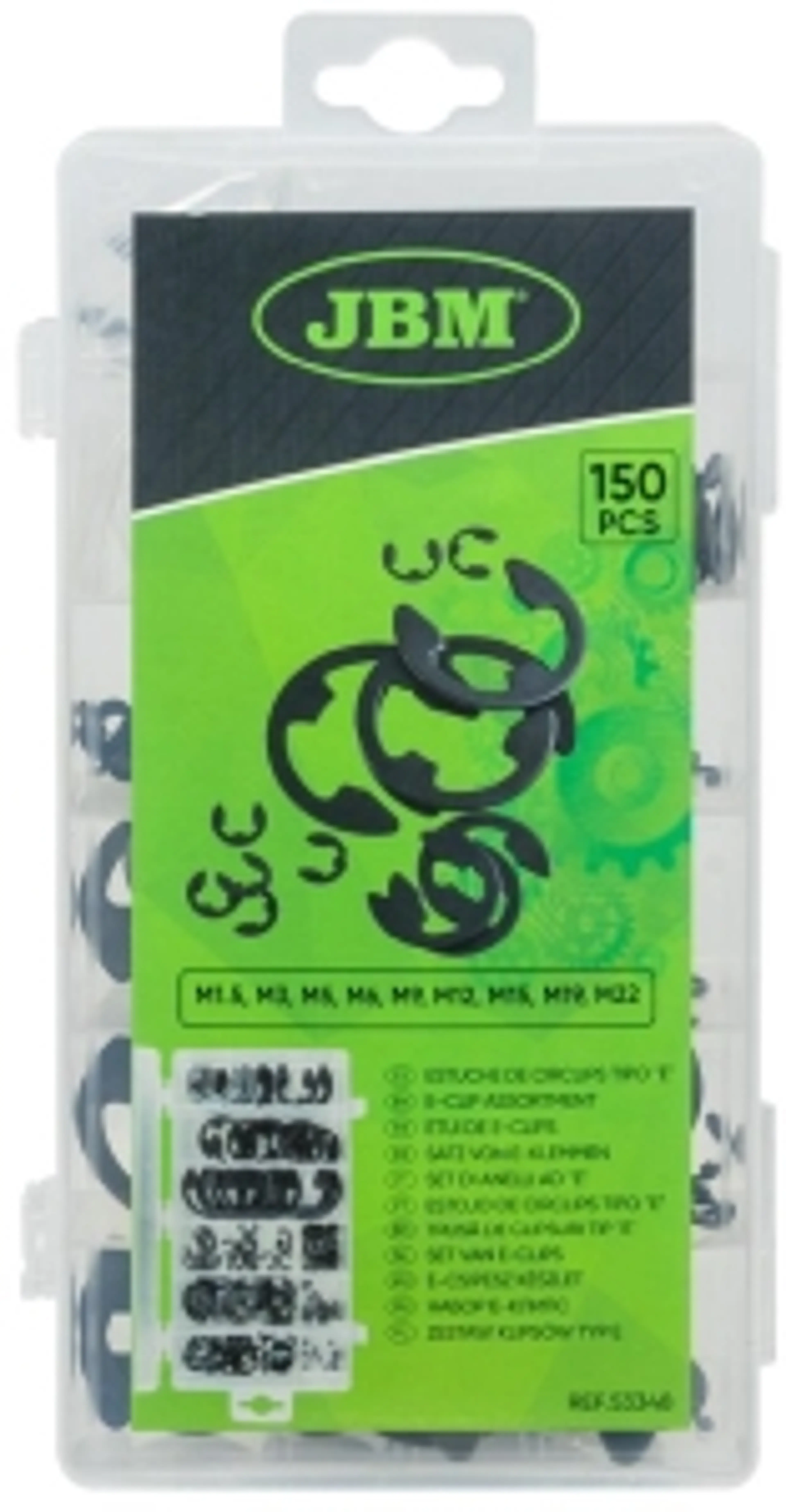 ESTUCHE DE CIRCLIPS TIPO E 150PCS