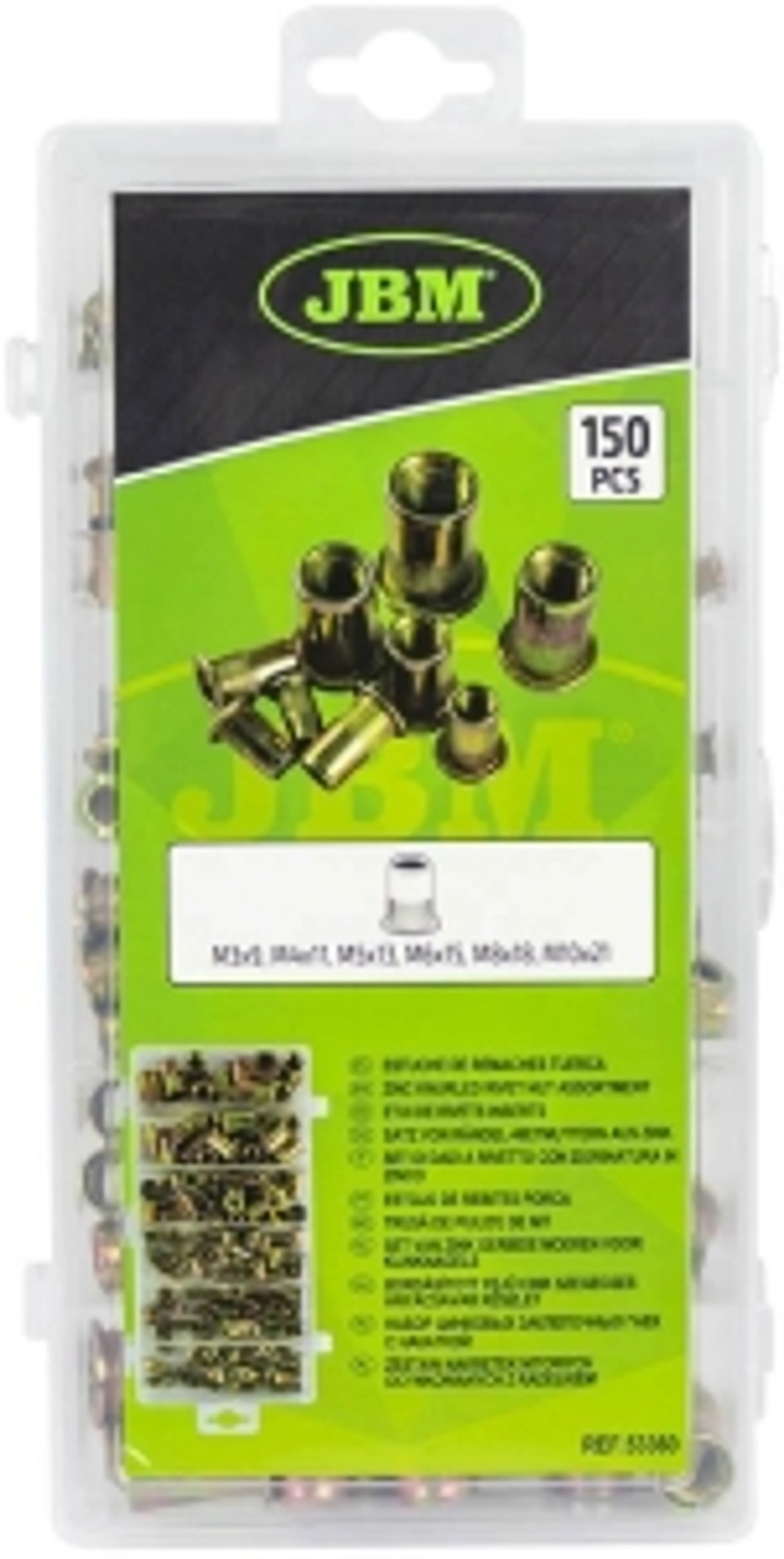 ESTUCHE DE REMACHES TUERCA 150PCS