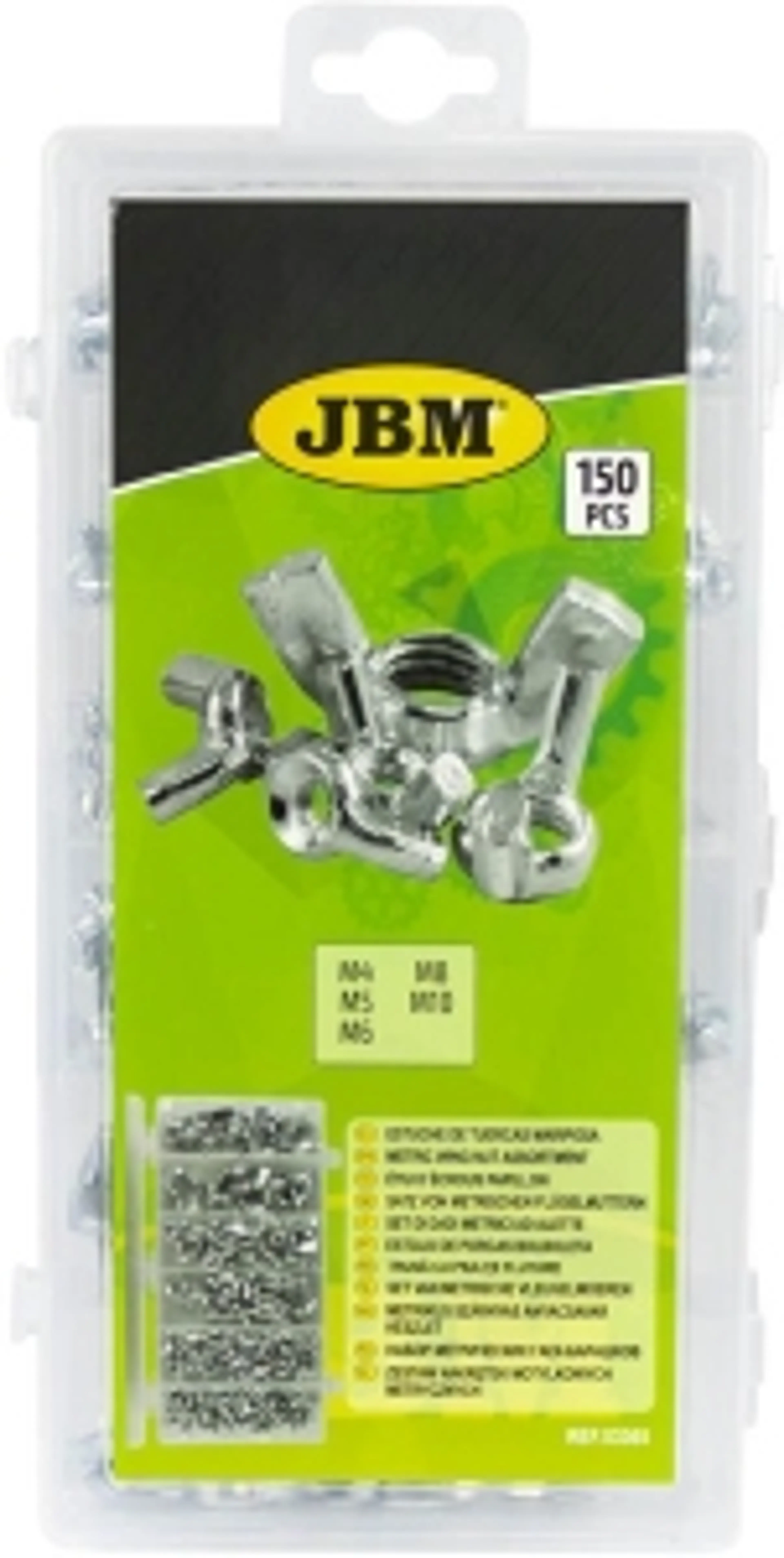 ESTUCHE DE TUERCAS MARIPOSA 150PCS