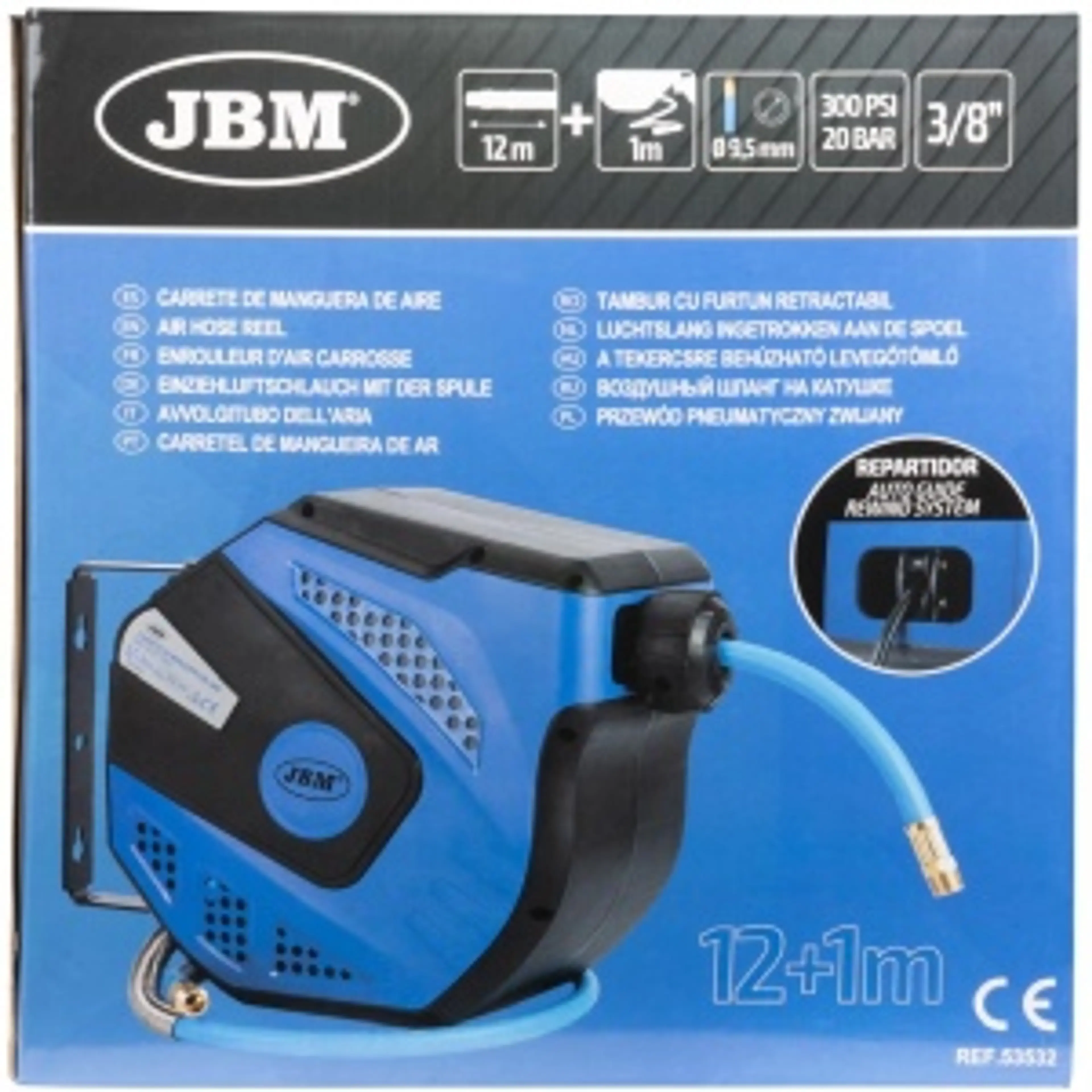 CARRETE DE MANGUERA DE AIRE 12+1M..