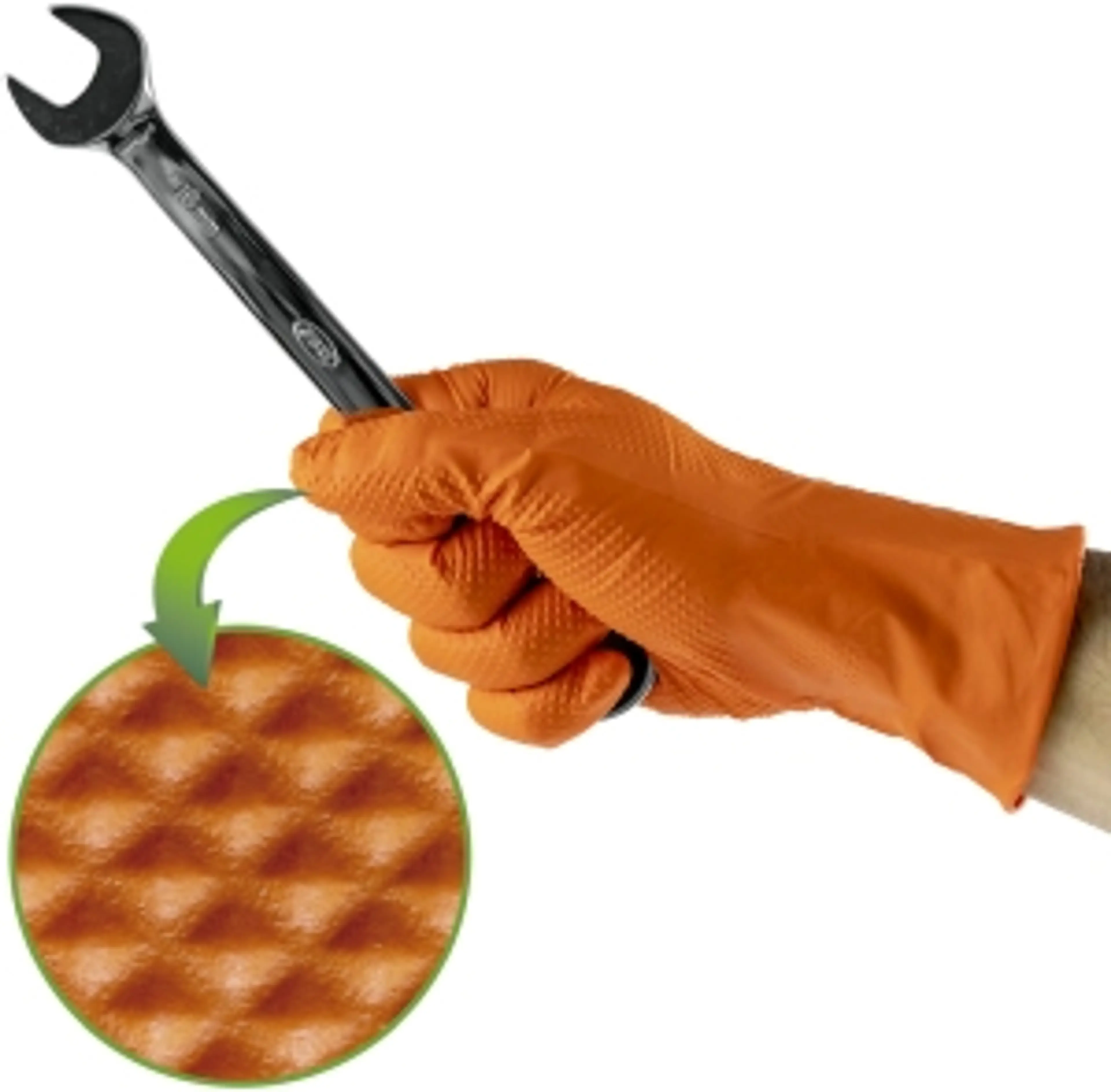 GUANTES NARANJAS DESECHABLES DE...