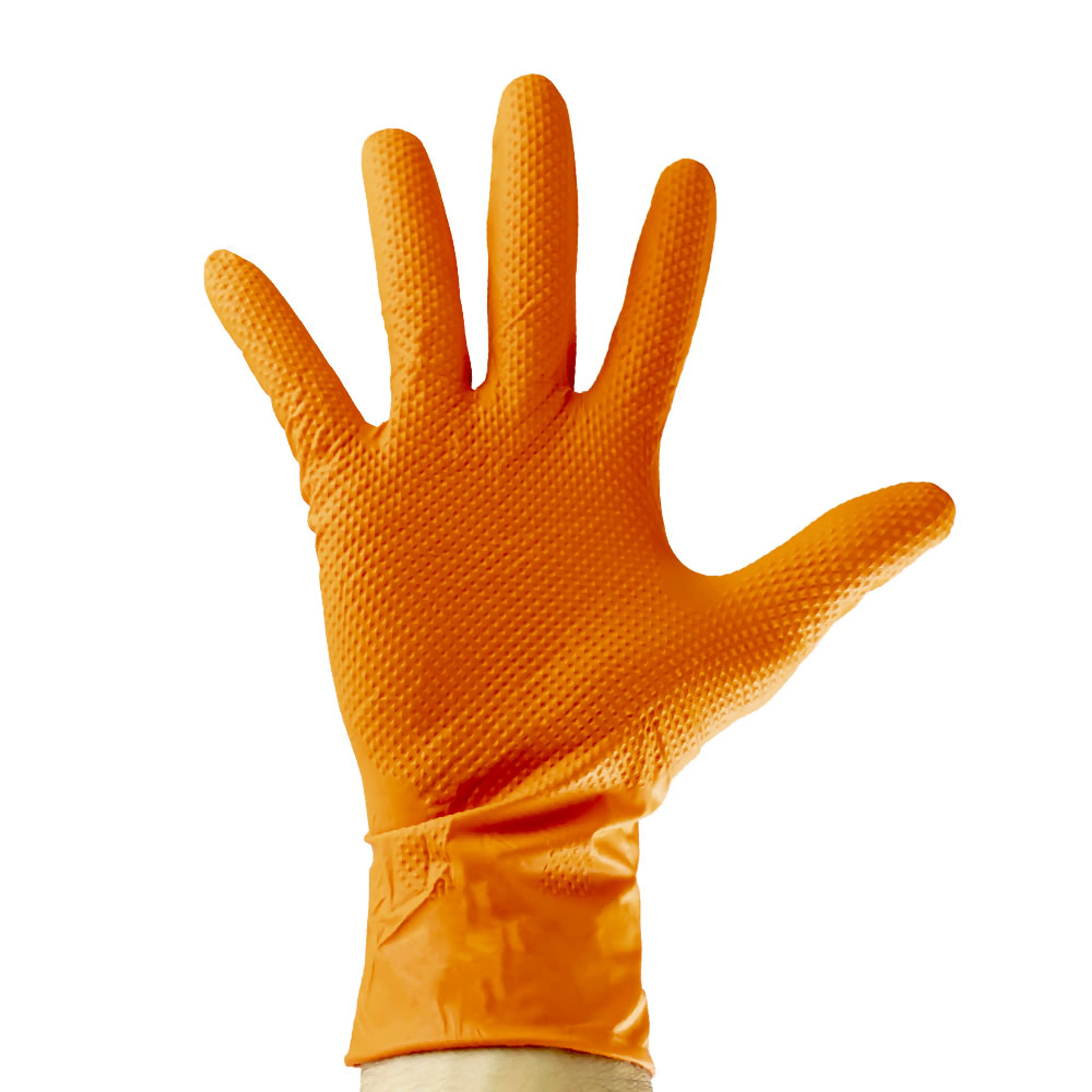 GUANTES NARANJAS DESECHABLES DE...