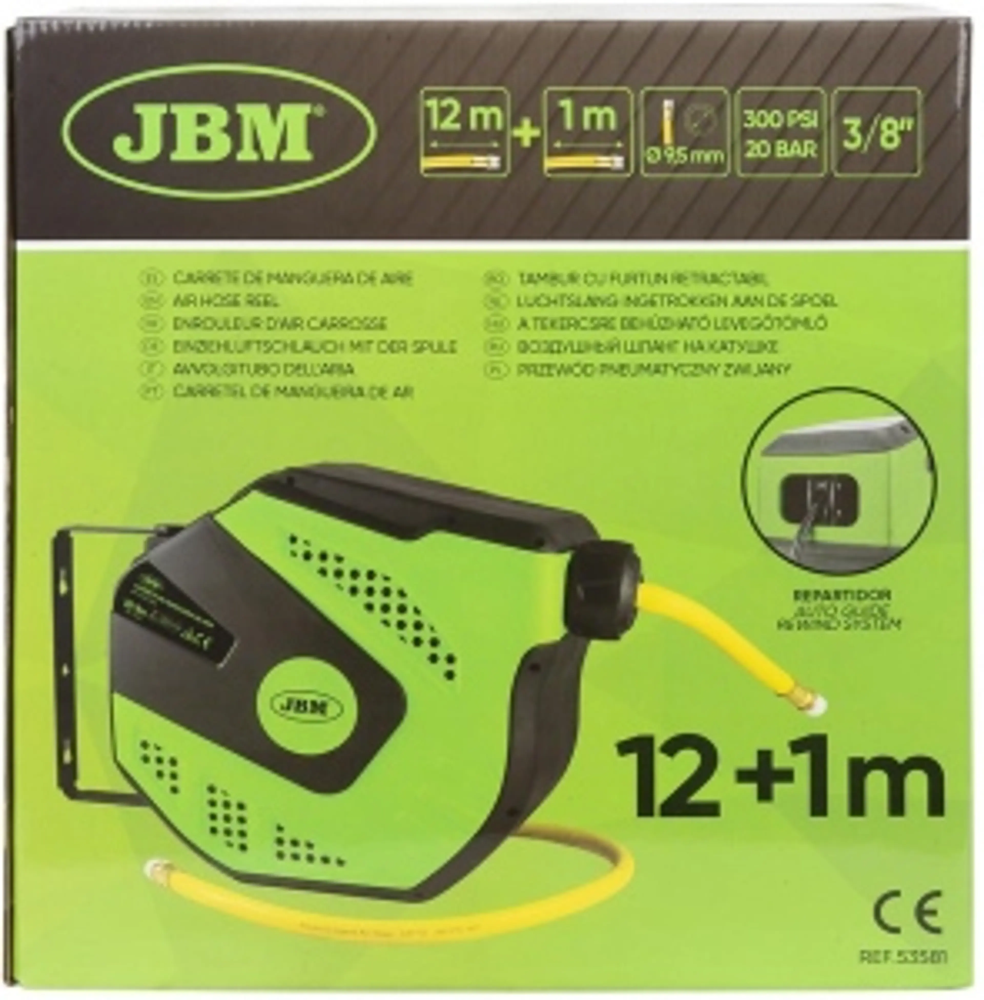 CARRETE DE MANGUERA DE AIRE 12+1M..