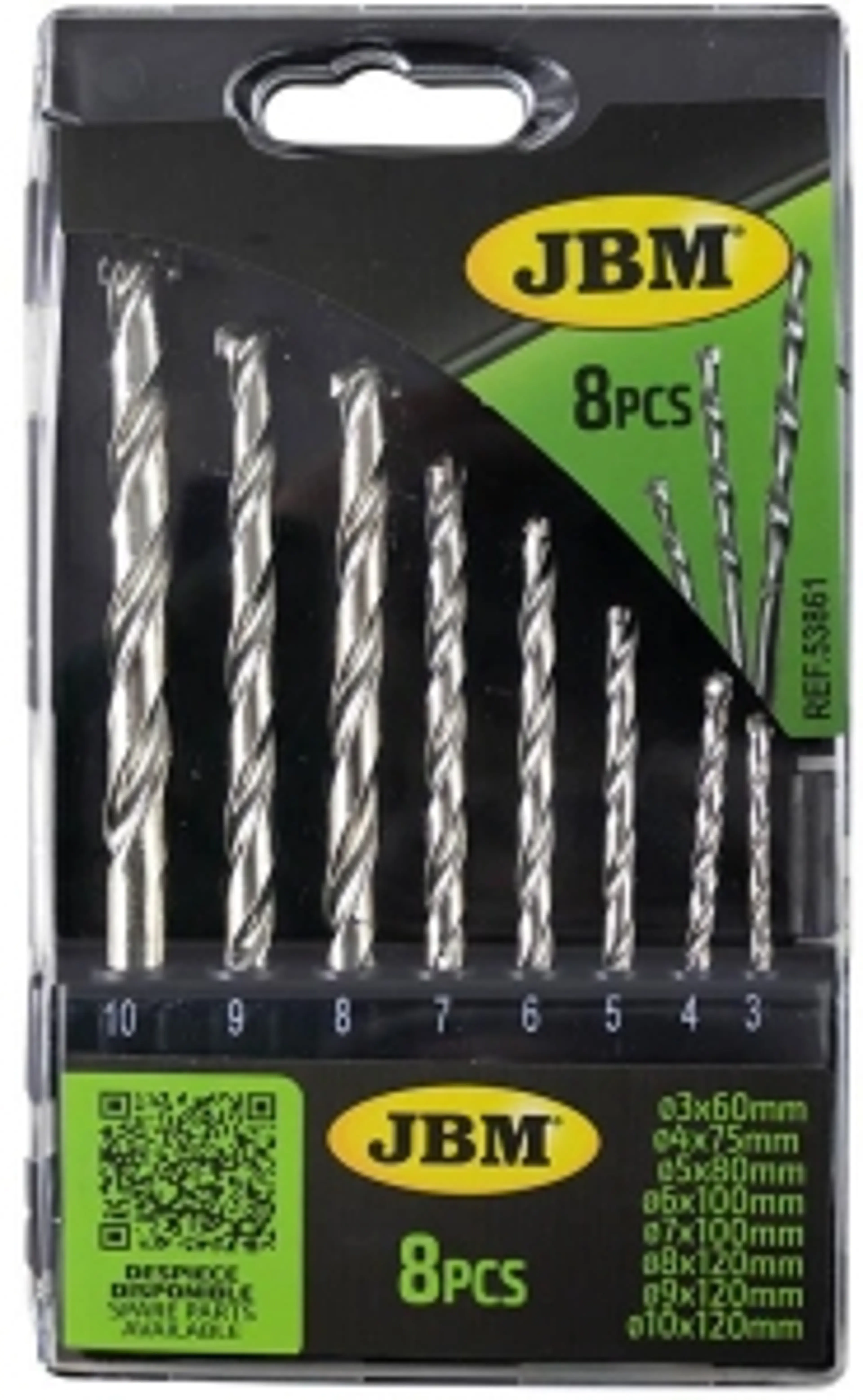 ESTUCHE DE 8 BROCAS 3-10MM PARA...