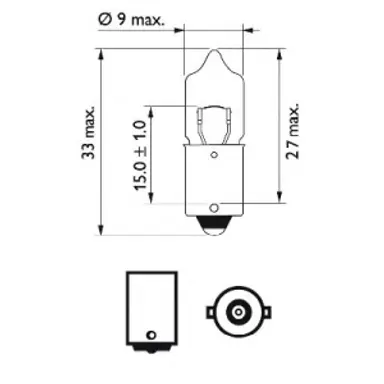 LAMPARA H10W STANDARD 12V10W BA9S