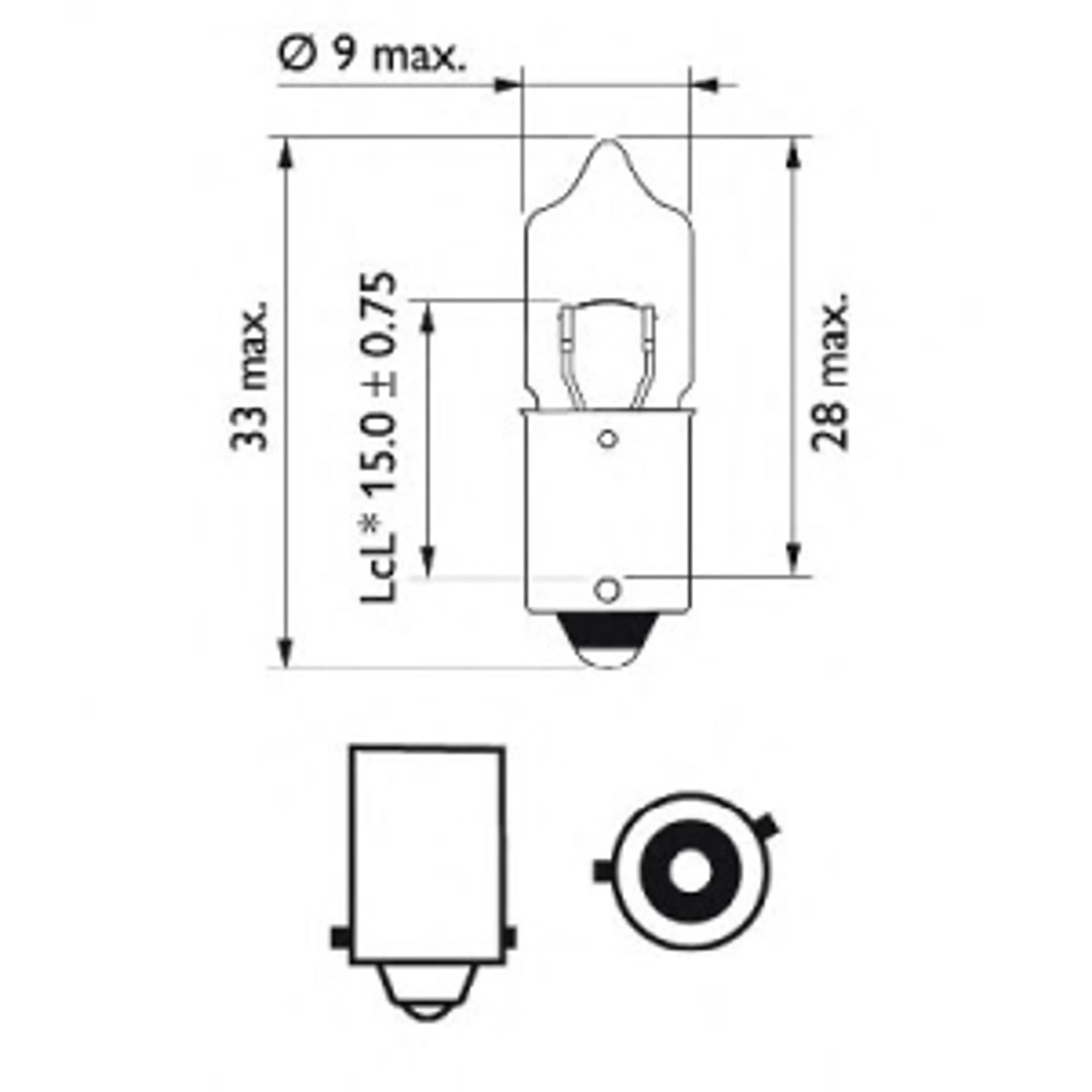 LAMPARA H6W STANDARD 12V6W BAX9S