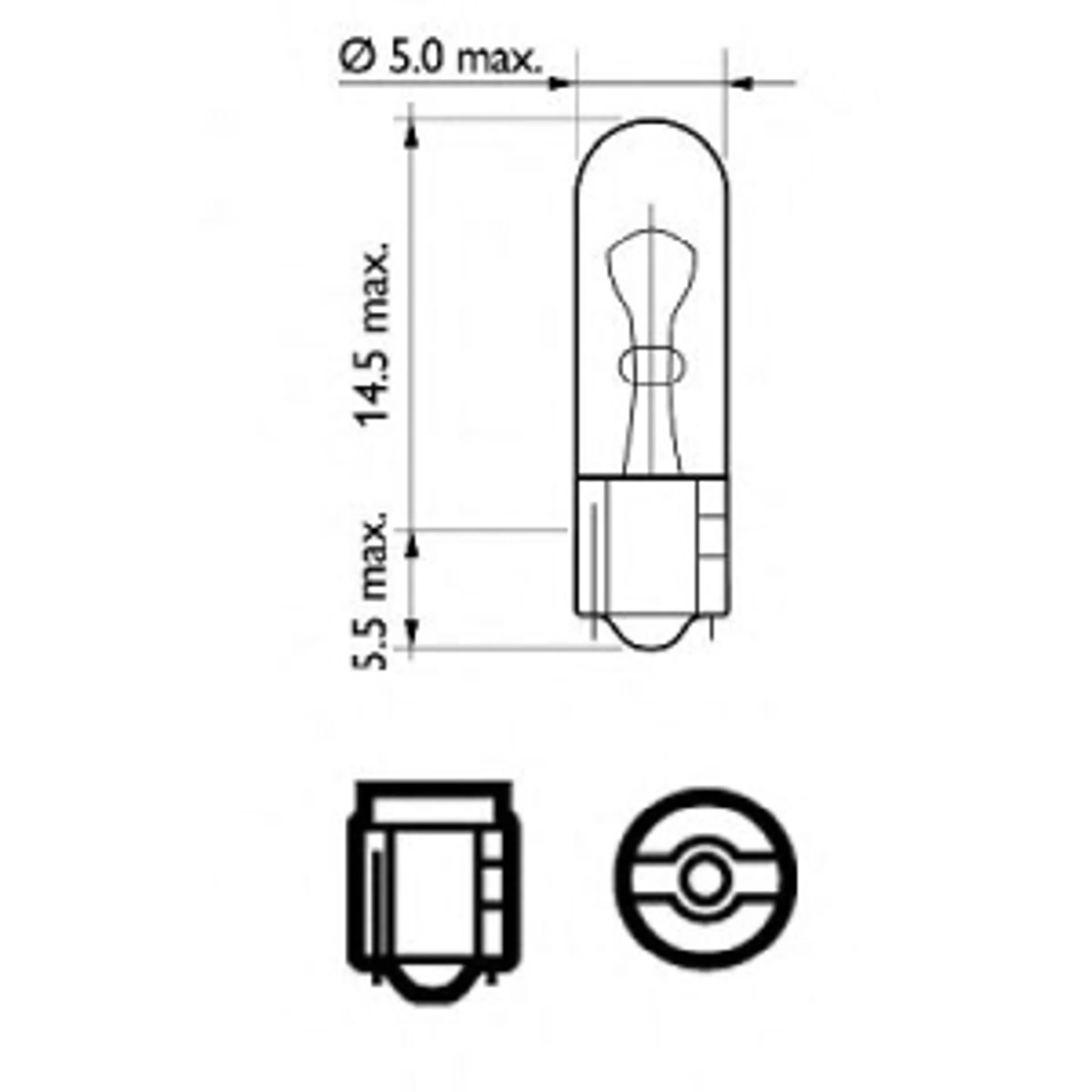 LAMP. W2,3W STANDARD 12V2.3W W2X4,6