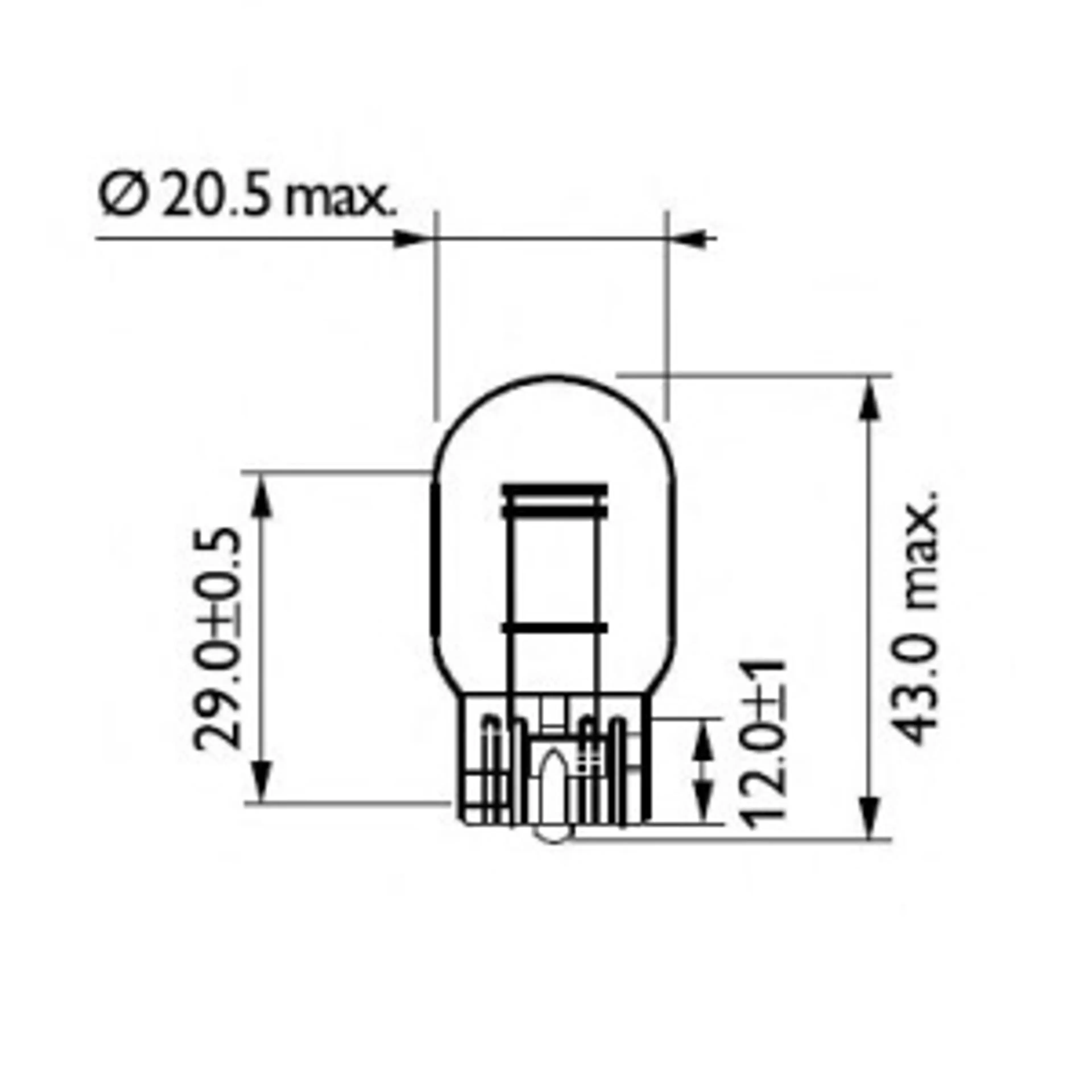 LAMPARA W21/5W STANDARD 12V5W W3X16