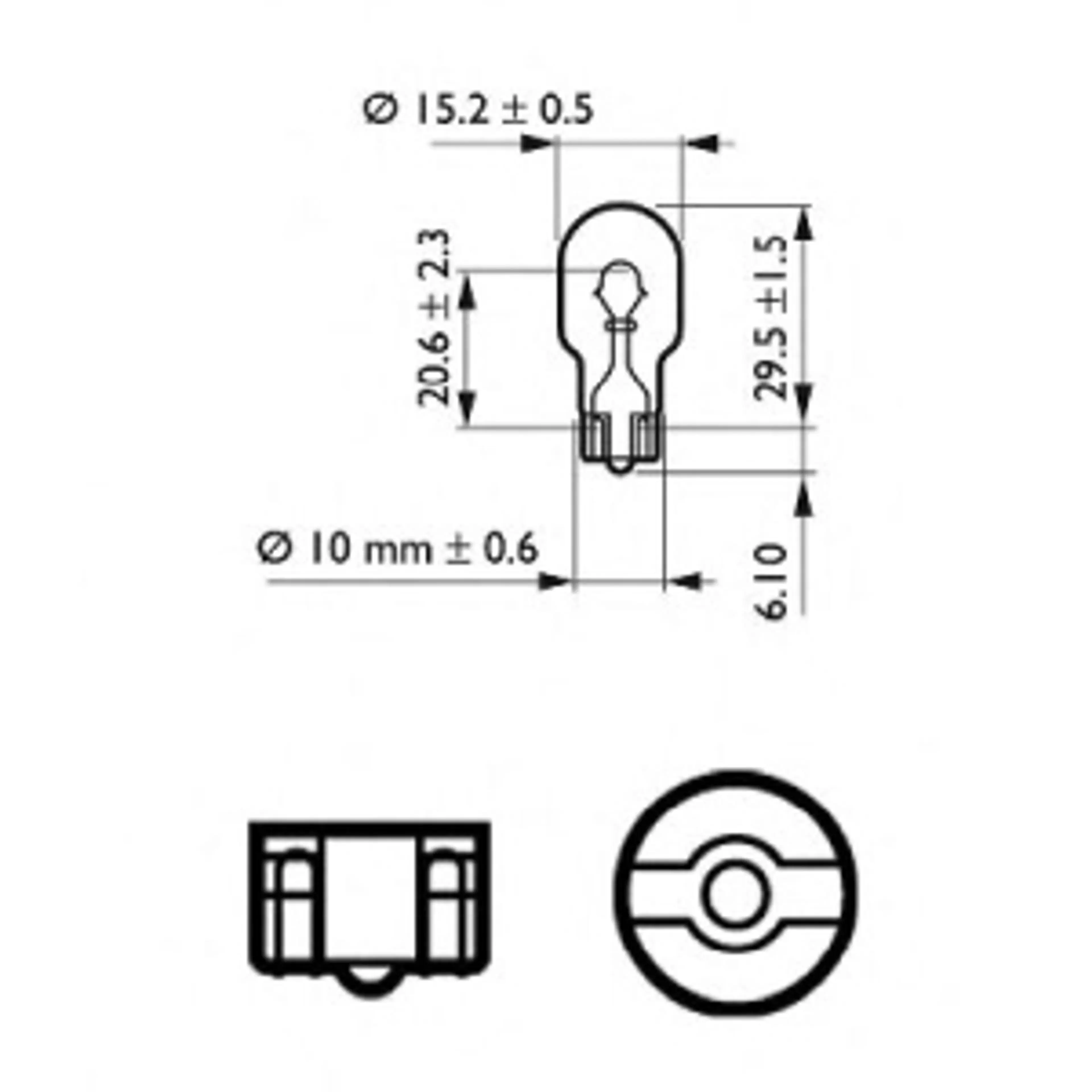 LAMP. W16W STANDARD 12V16W W2,1X9,5