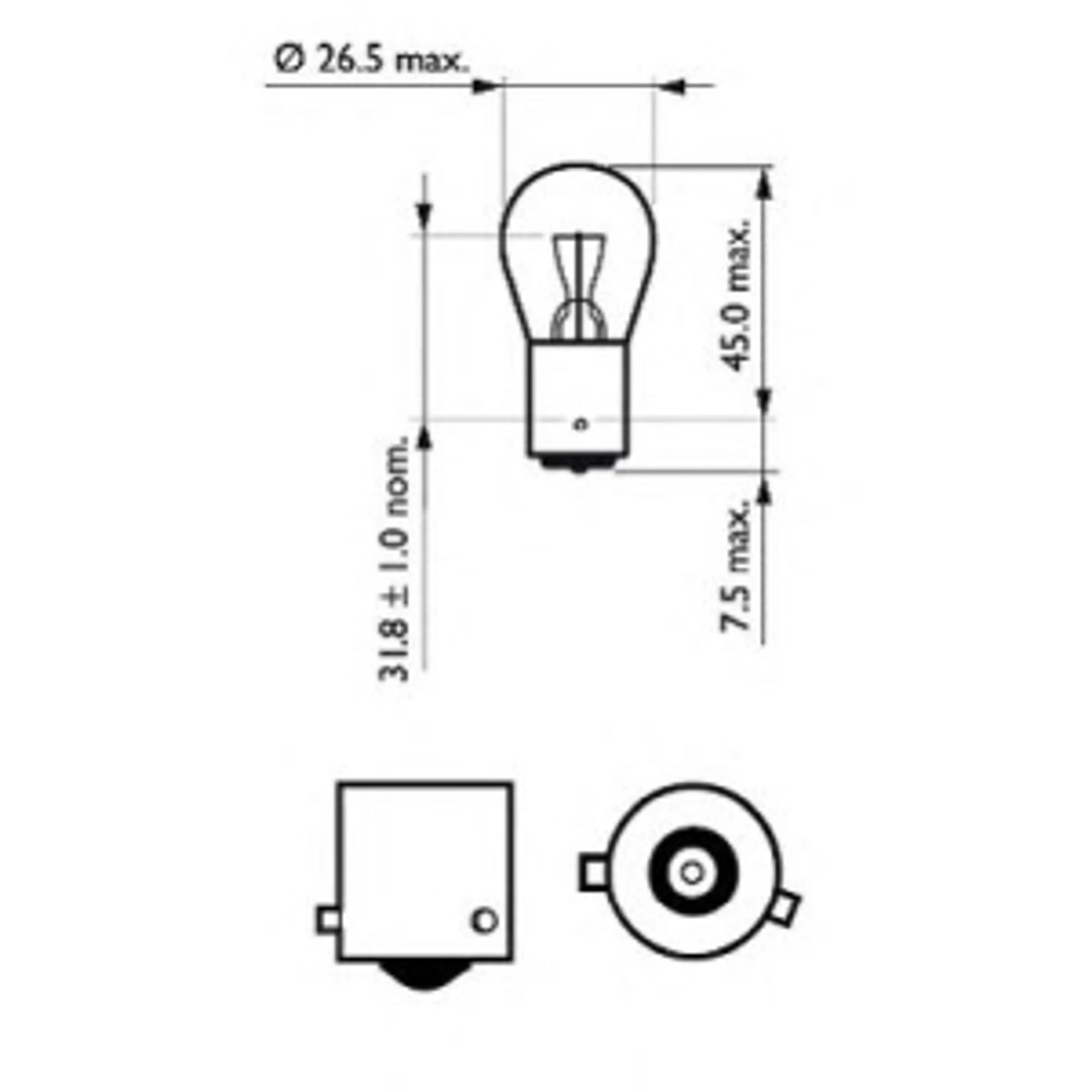 LAMPARA PR21W STANDARD 12V21W BAW15