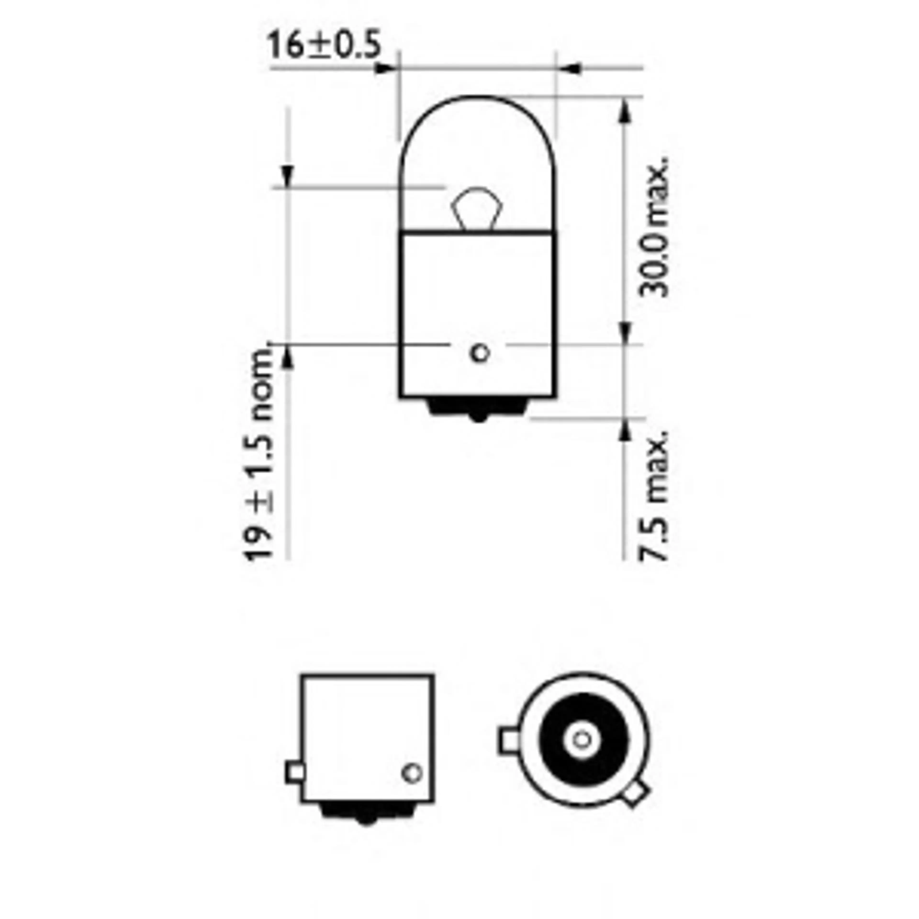 LAMPARA RY10W STANDARD 12V10W BAU15