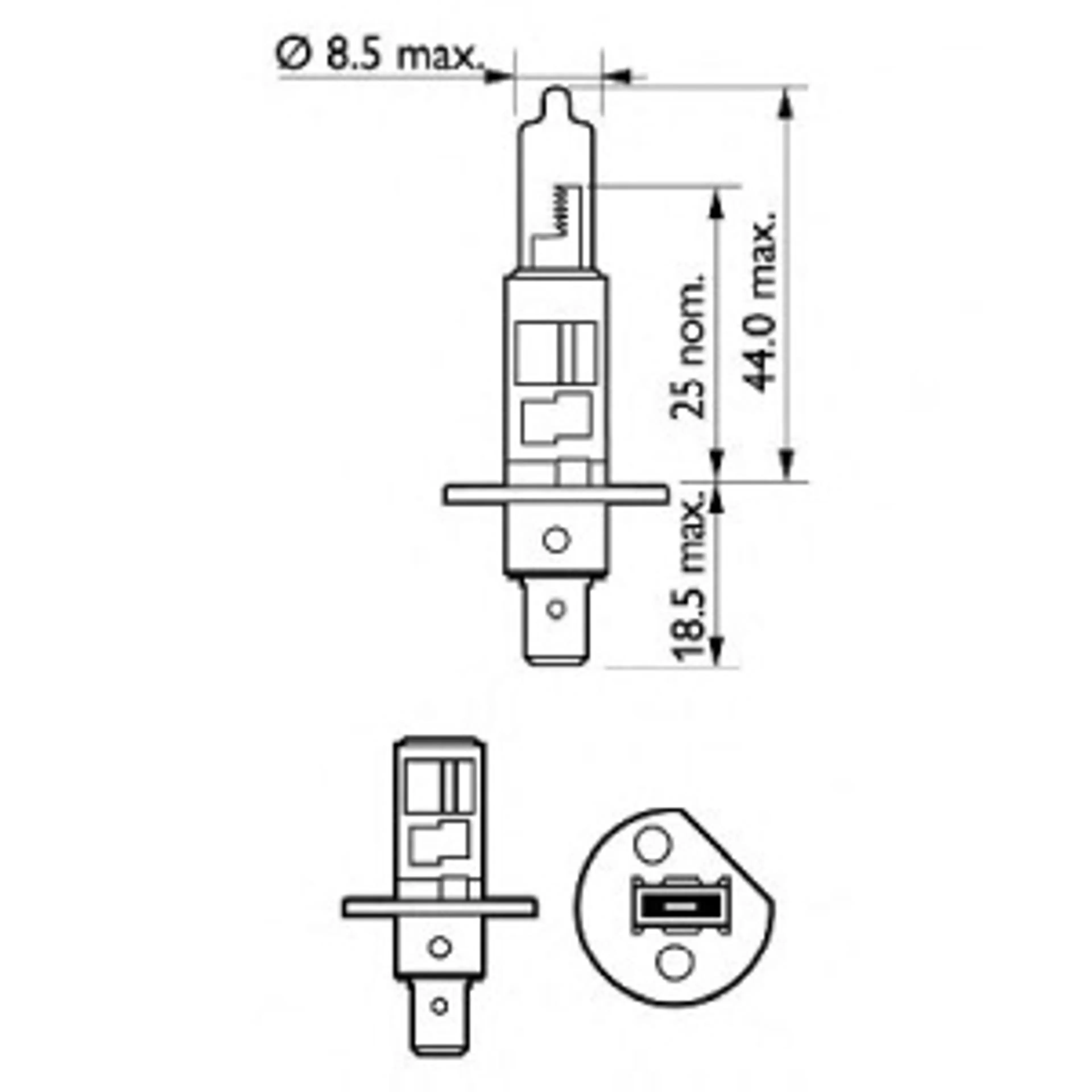 LAMPARA H1 VISION 12V55W P14,5S