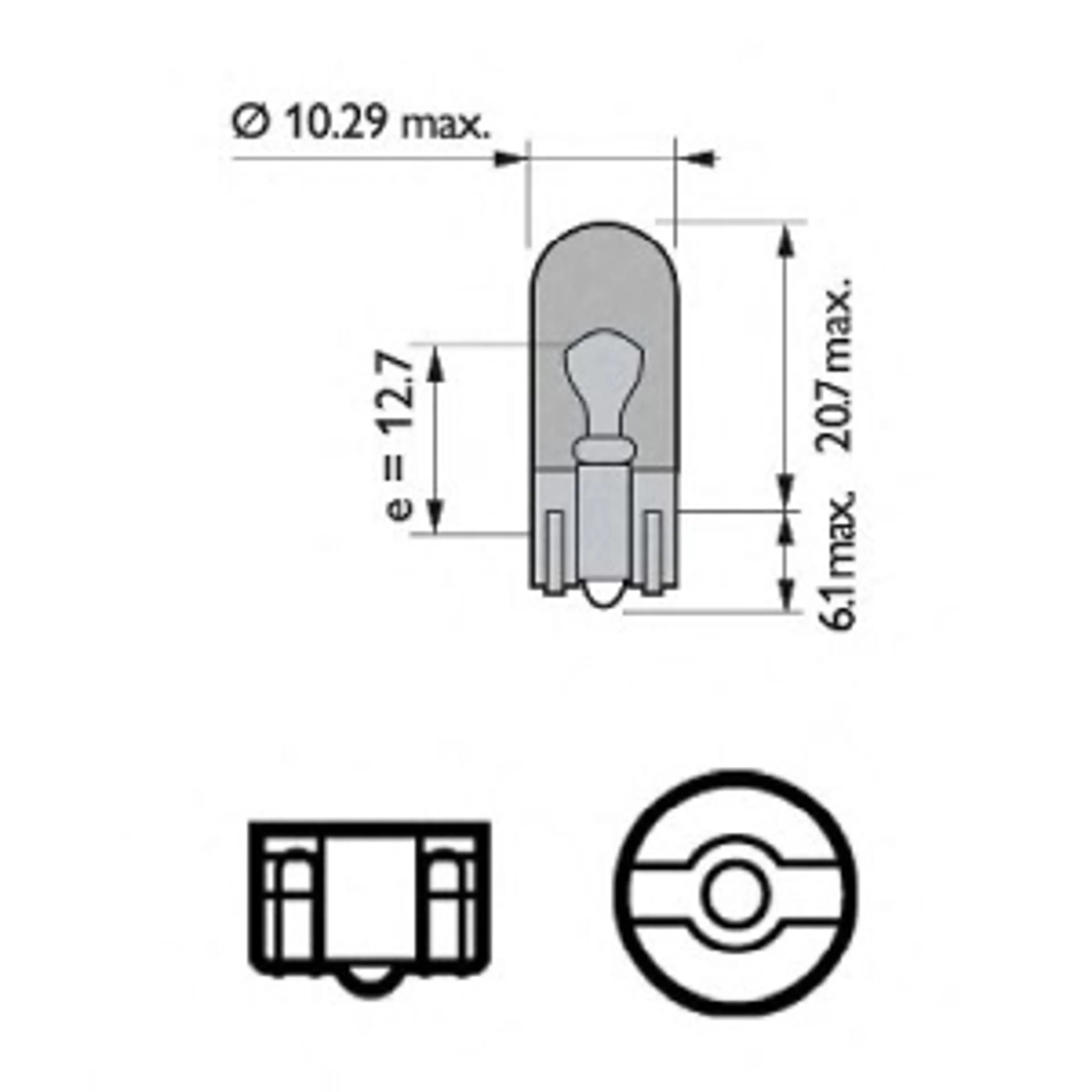 LAMP. WY5W STANDARD 12V5W W2,1X9,5D