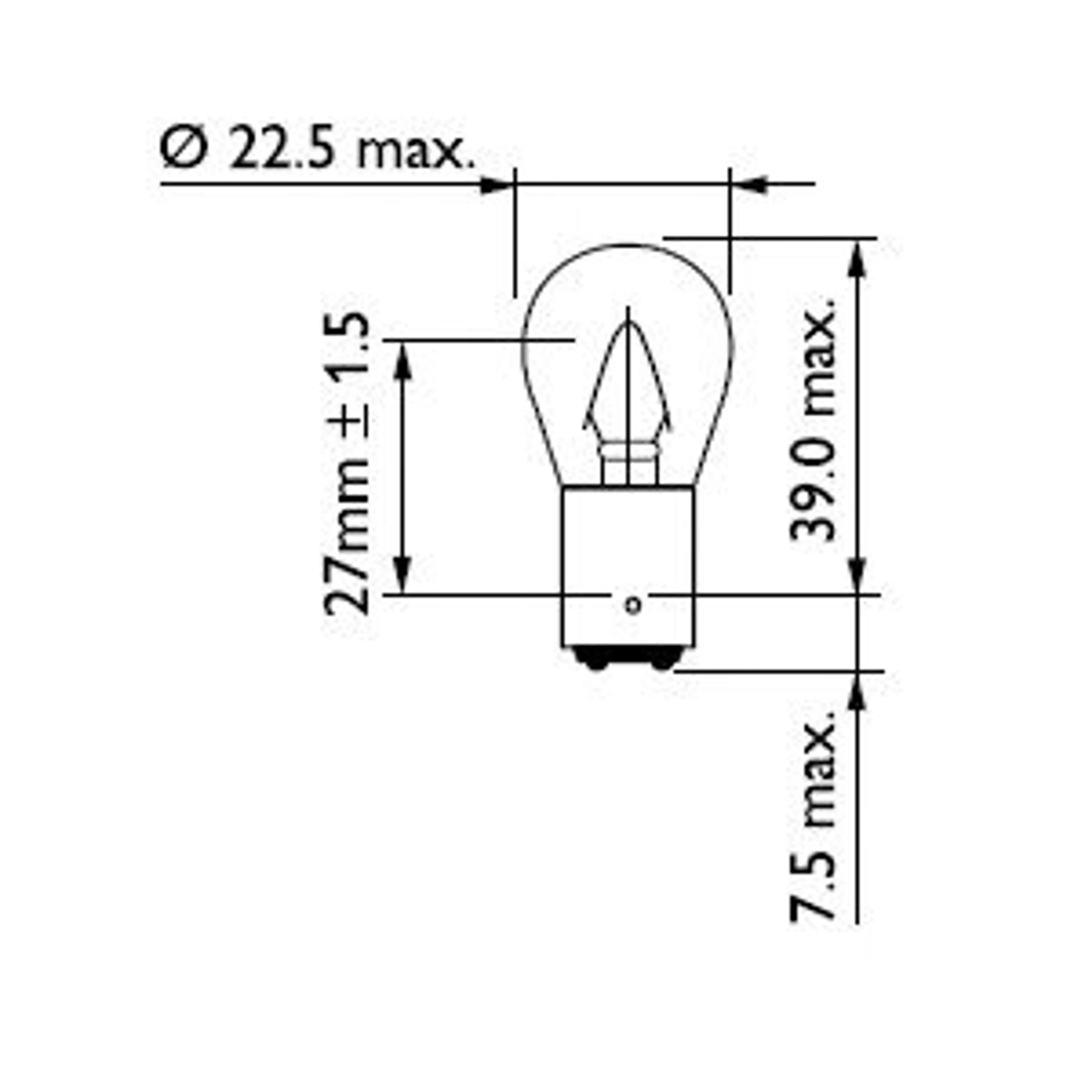 LAMP. STOP P22 STANDARD 12V15W BA15