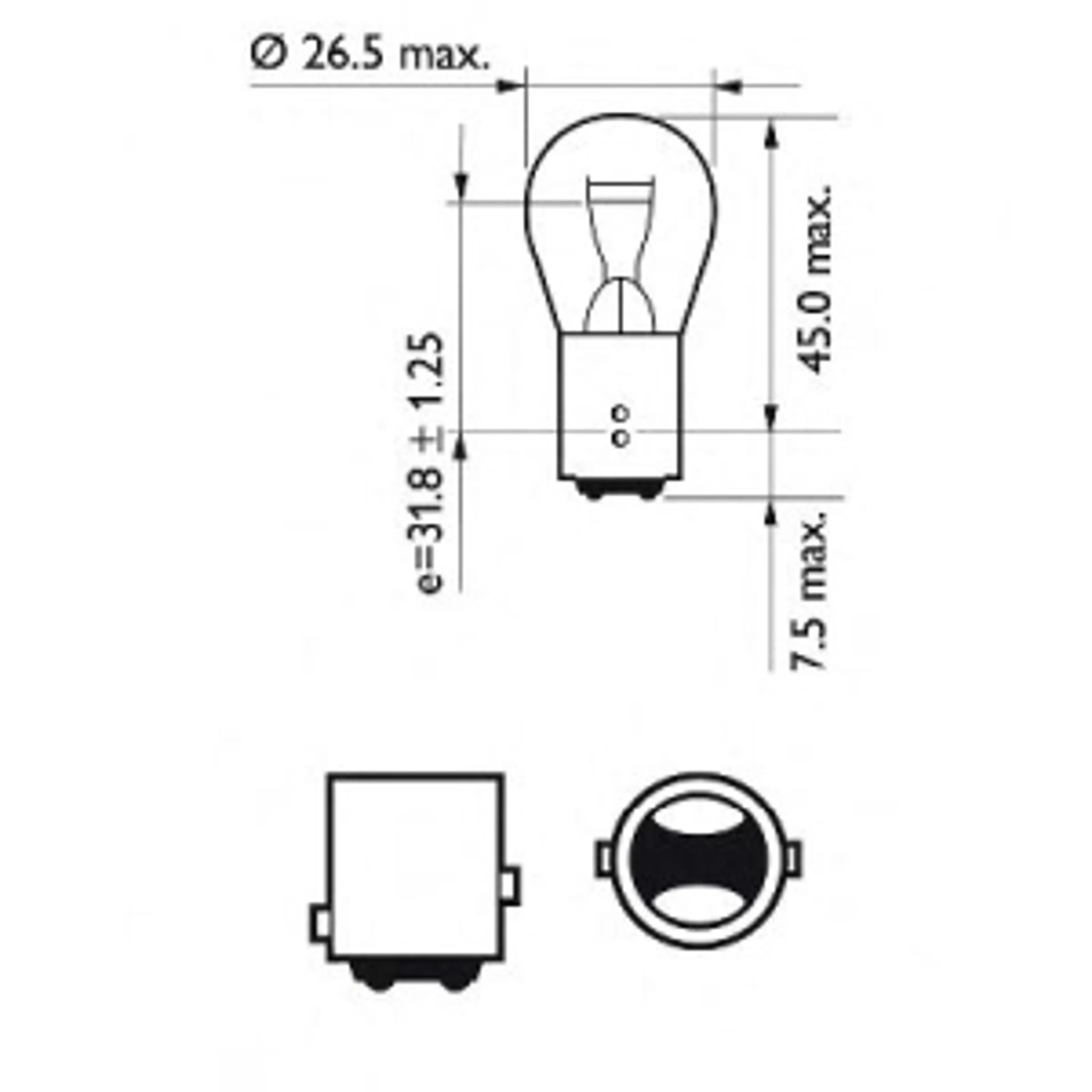 LAMP. PR21/5W STANDARD 12V5W BAW15D